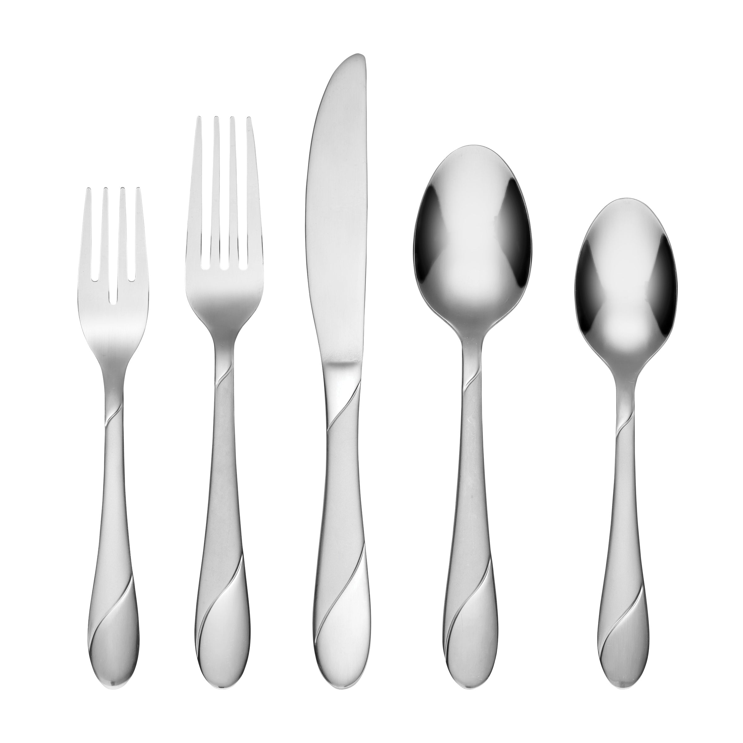 20-Piece Flatware Set with Mirror & Sand Finish | Swirl