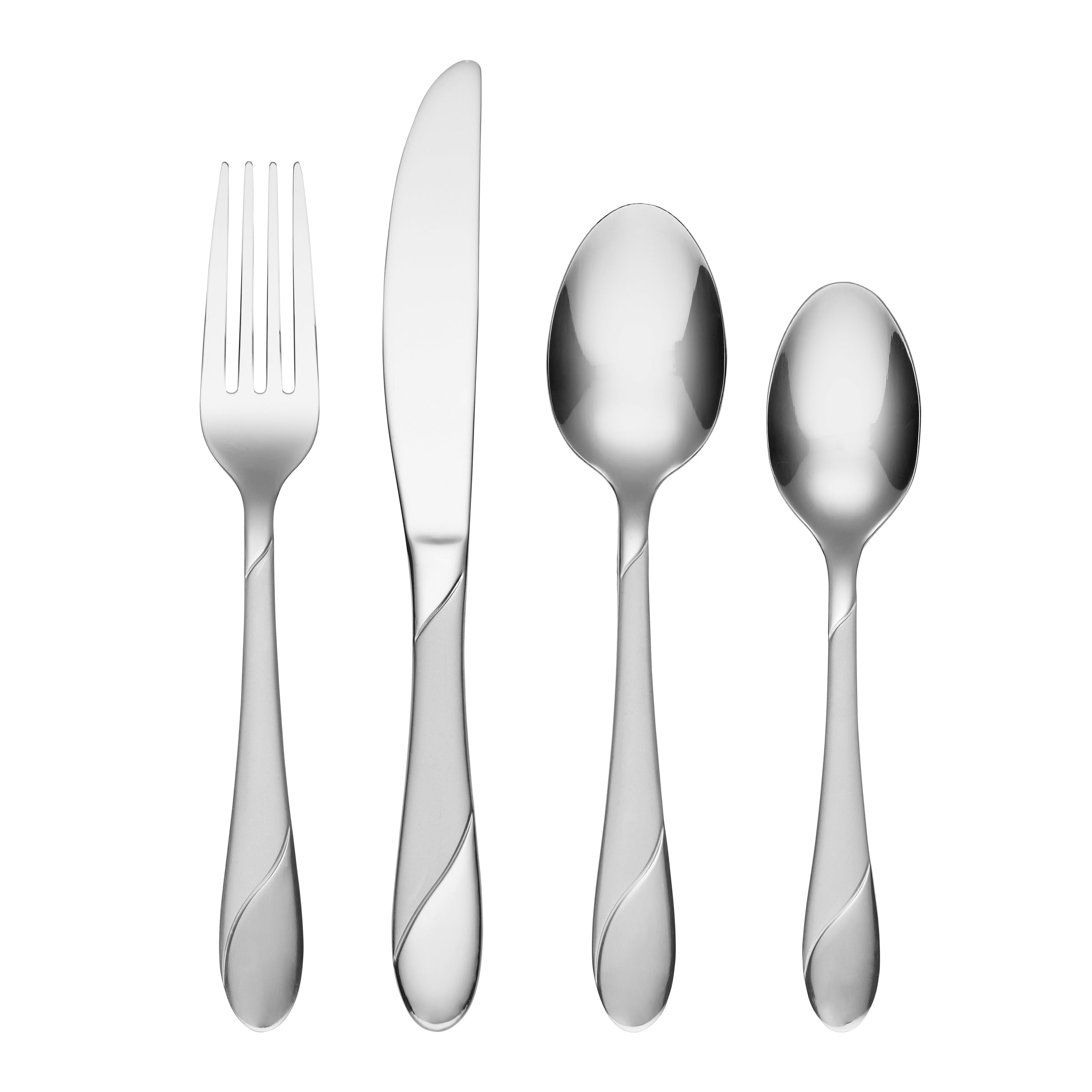 16-Piece Flatware Set with Mirror & Sand Finish | Swirl