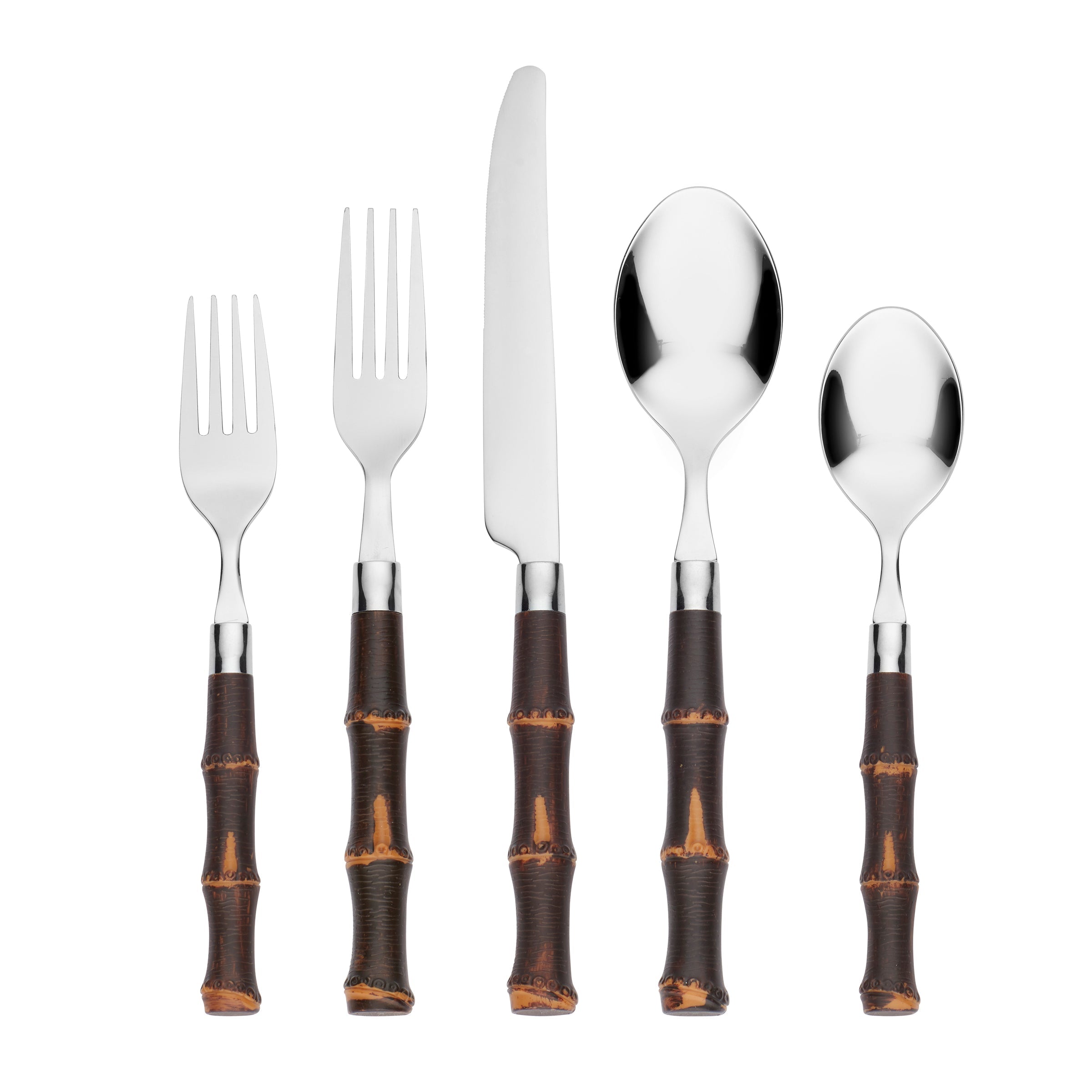 Bamboo Handle 20-Piece Flatware Set | Eco-Friendly Cutlery