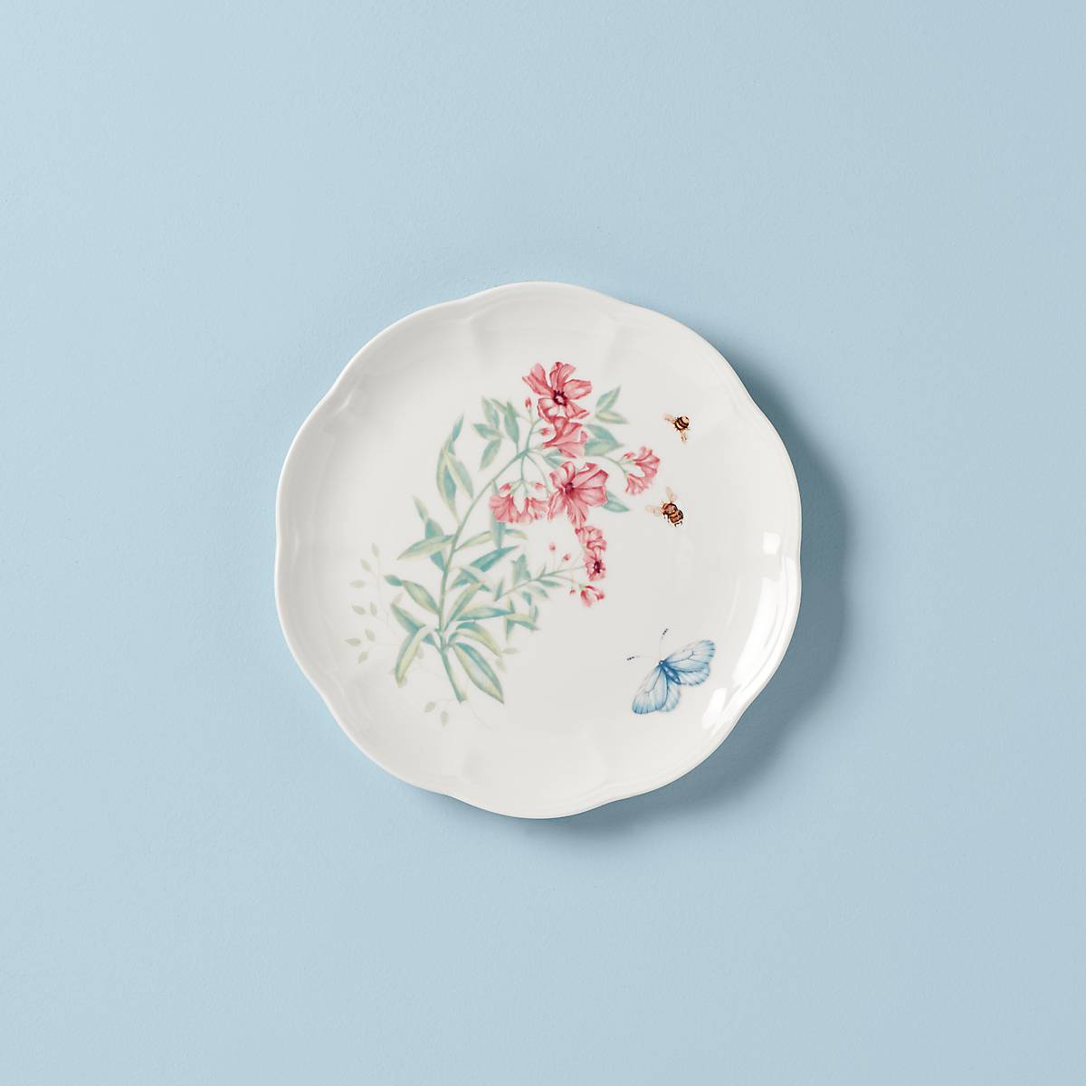 Butterfly Meadow Accent Plate 9" - Floral Ceramic Dishwasher-Safe