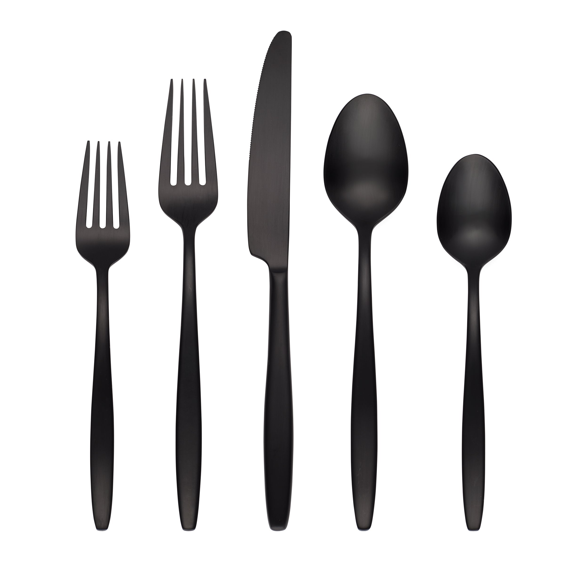 20-Piece Black Satin Flatware Set with Slim Handles | Nylah