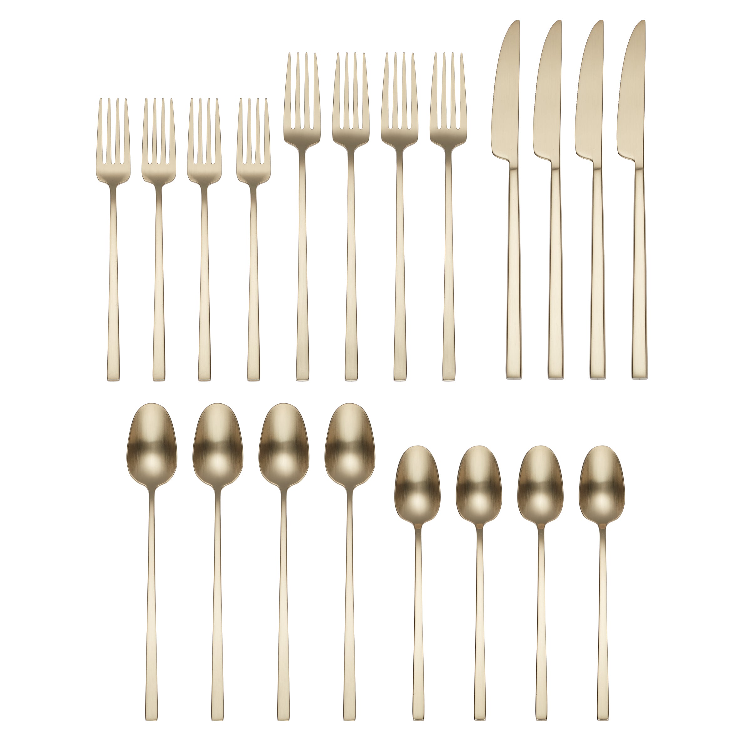 Champagne Satin Flatware Set 20-Piece for 4 | Damaris