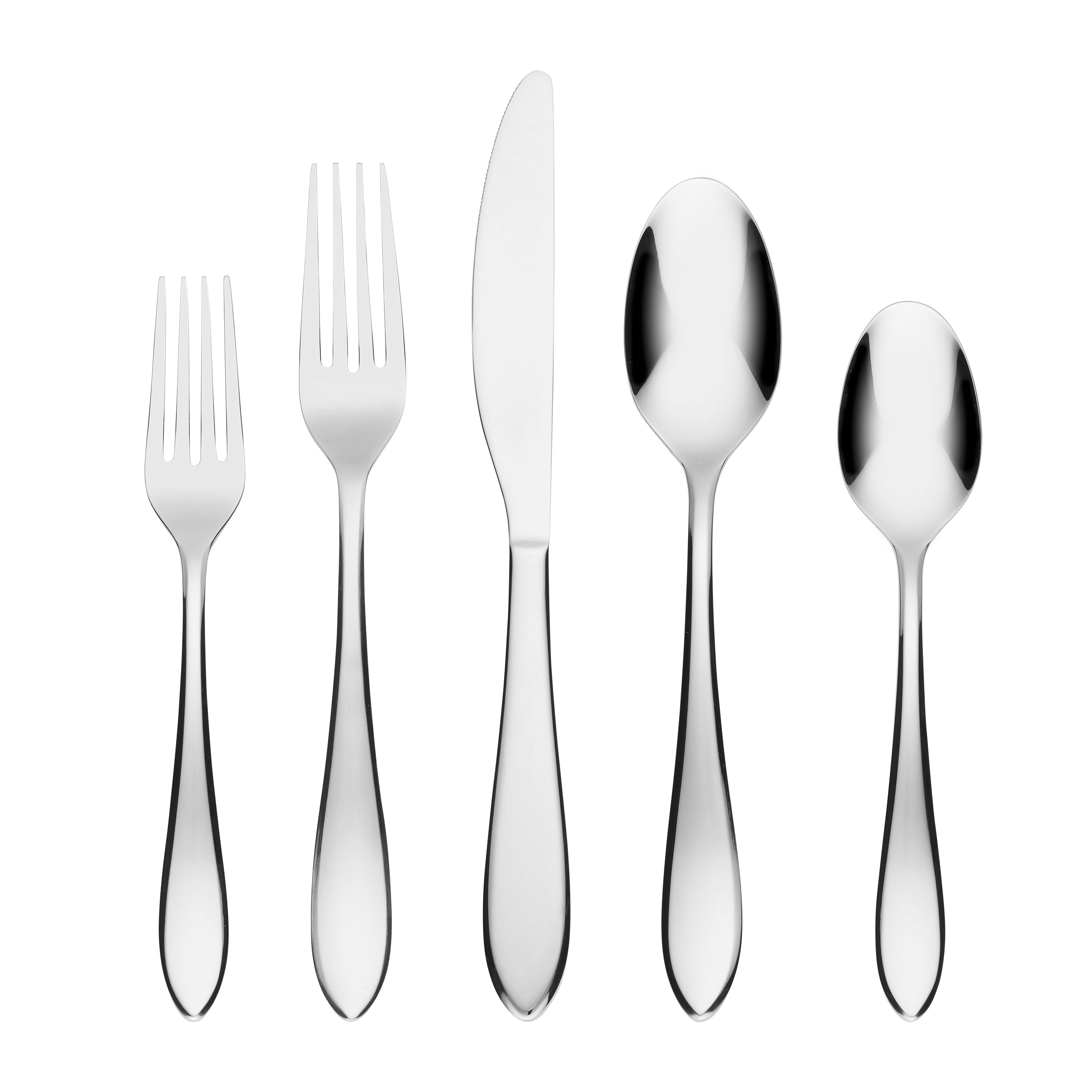 Mirror Finish Flatware Set 42-Piece for 8 | Delia Modern Cutlery