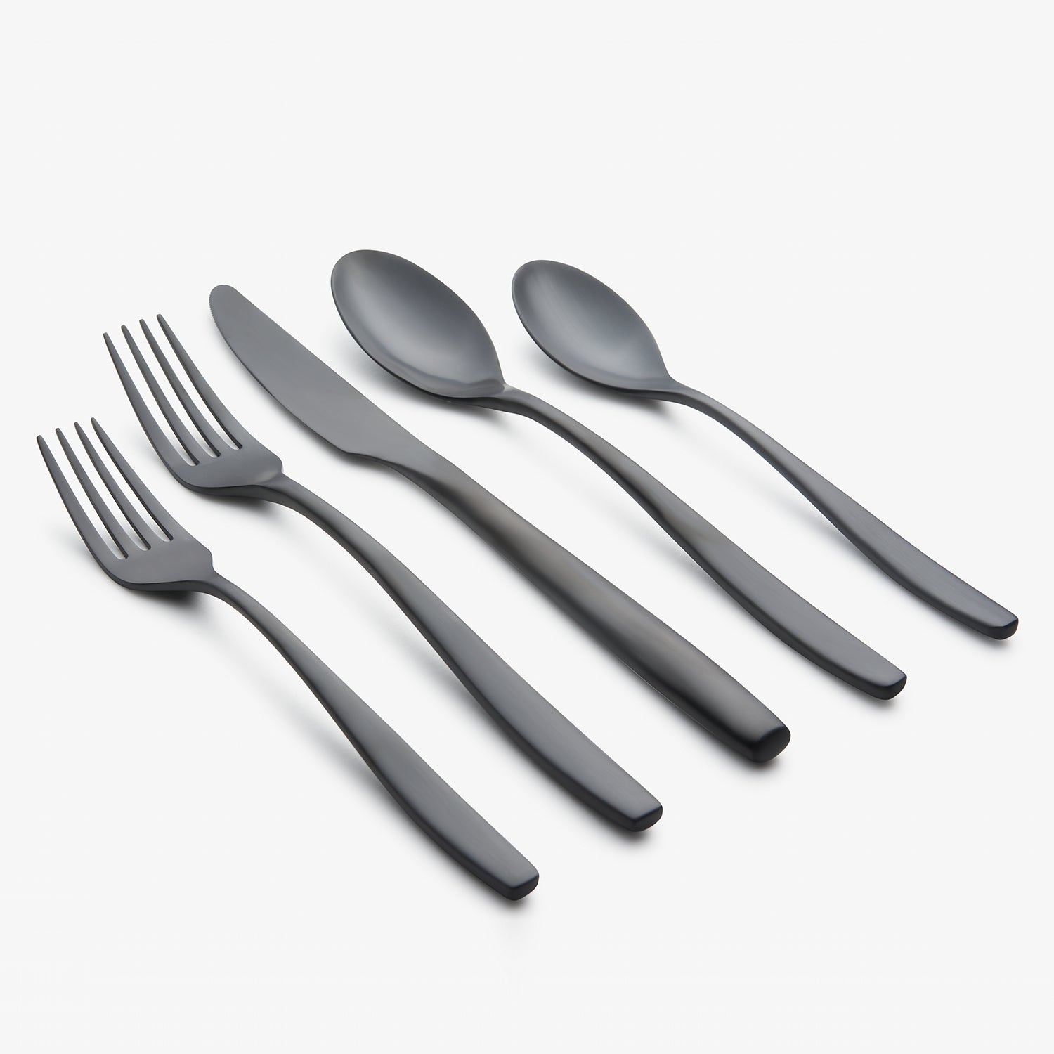 20-Piece Black Satin Flatware Set for 4 | Averie