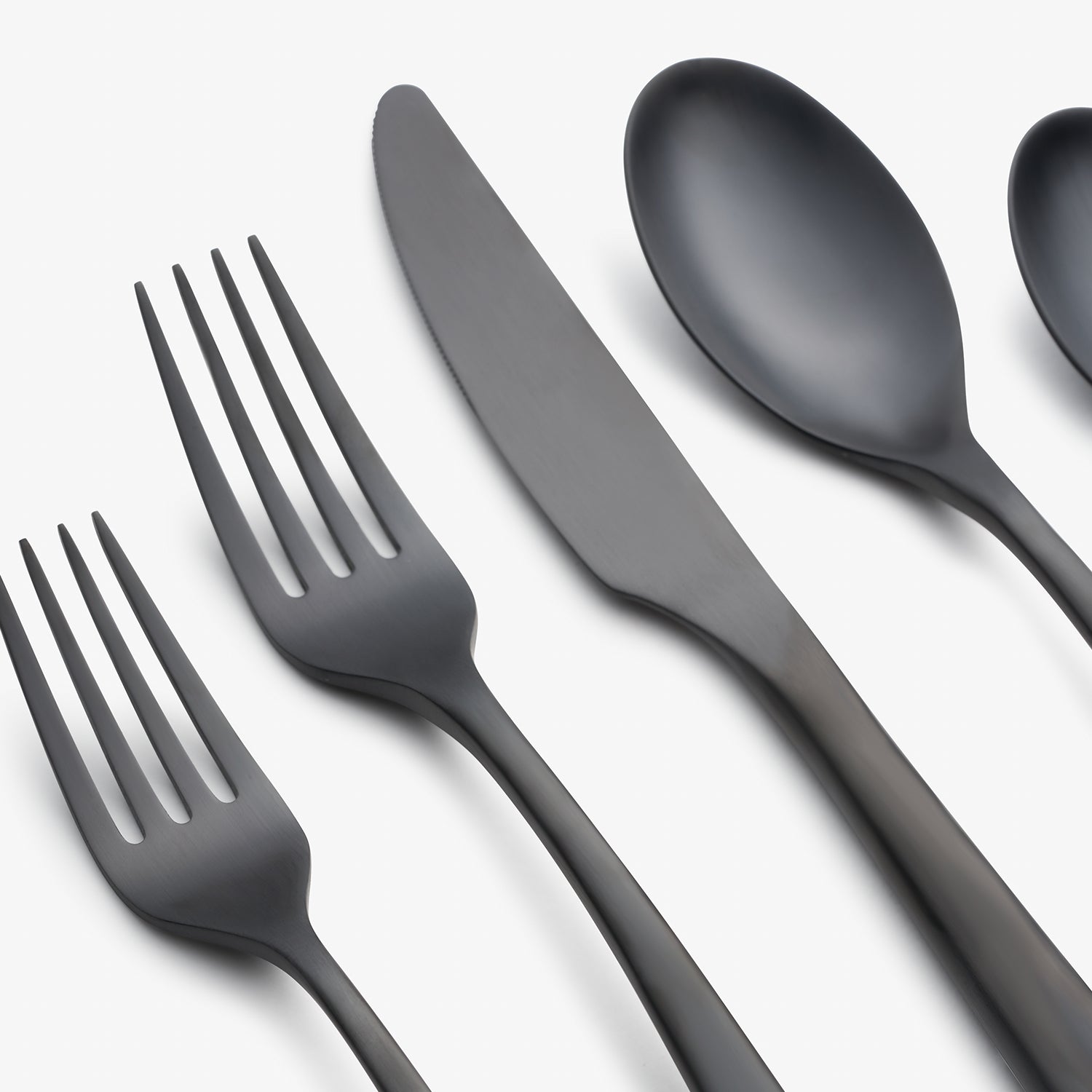 20-Piece Black Satin Flatware Set for 4 | Averie