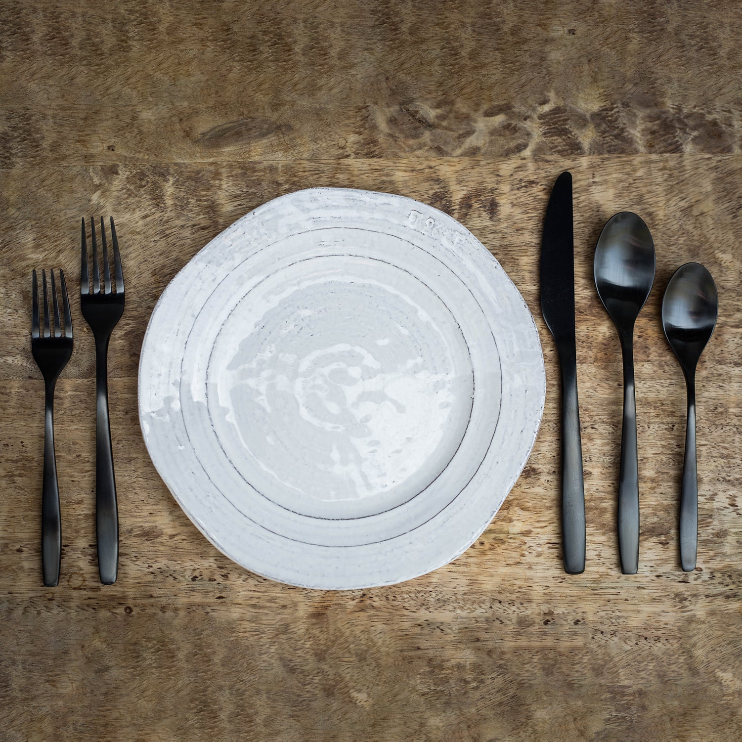 20-Piece Black Satin Flatware Set for 4 | Averie