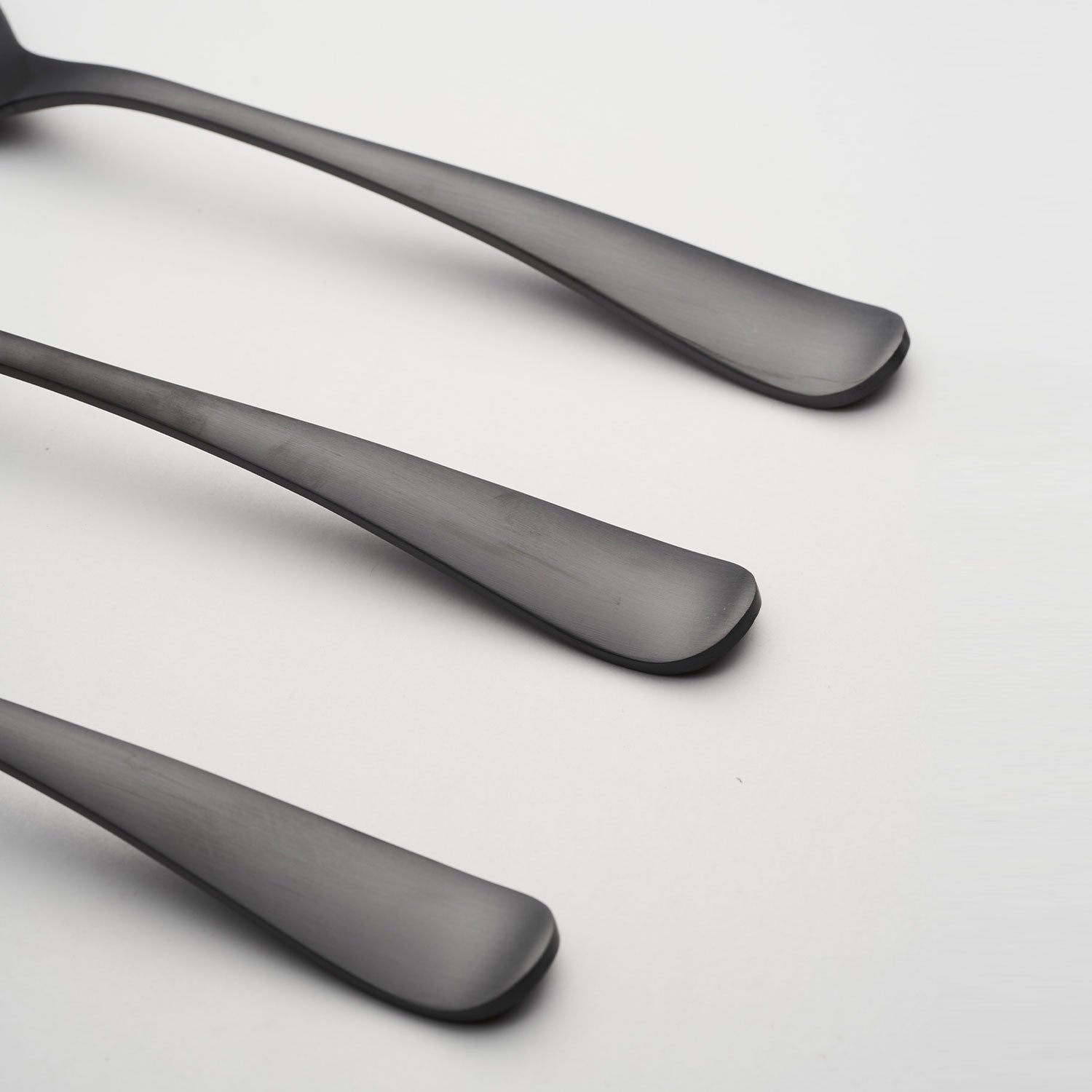 Black Satin 3-Piece Hostess Serving Set with Modern Handle | Rhiannon