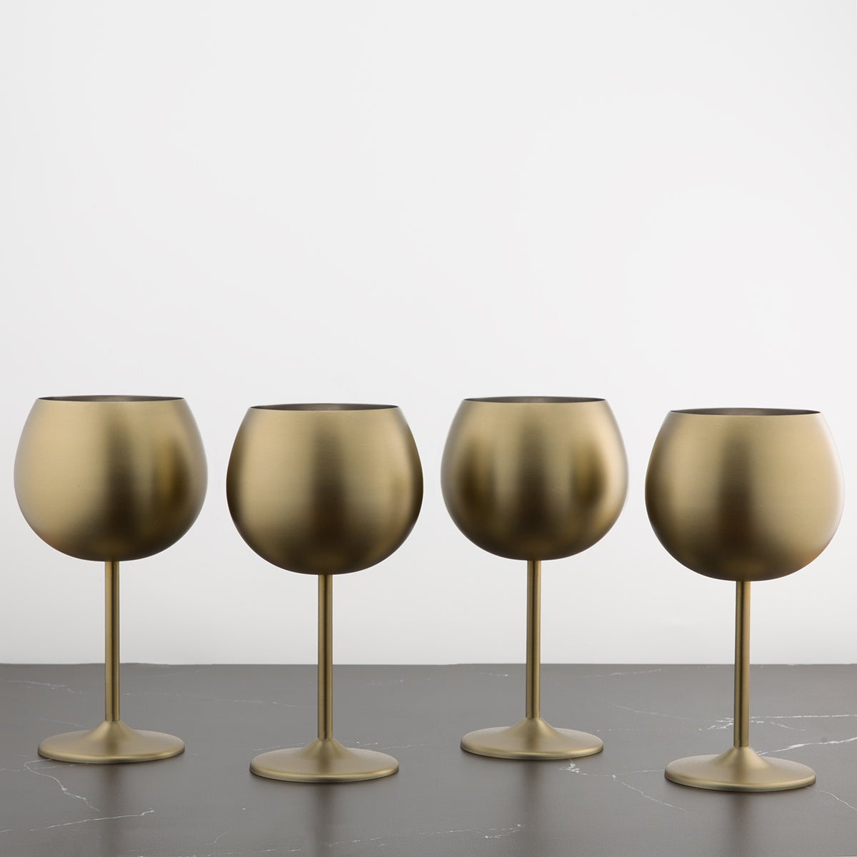 Stainless Steel Wine Glasses Set of 4 - Shatterproof & Dishwasher Safe