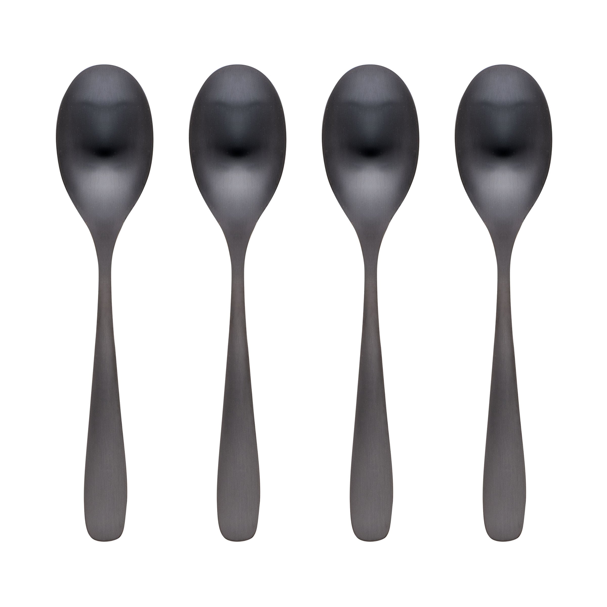 Black Satin Dinner Spoon Set of 4 | Eliana Elegant Tableware