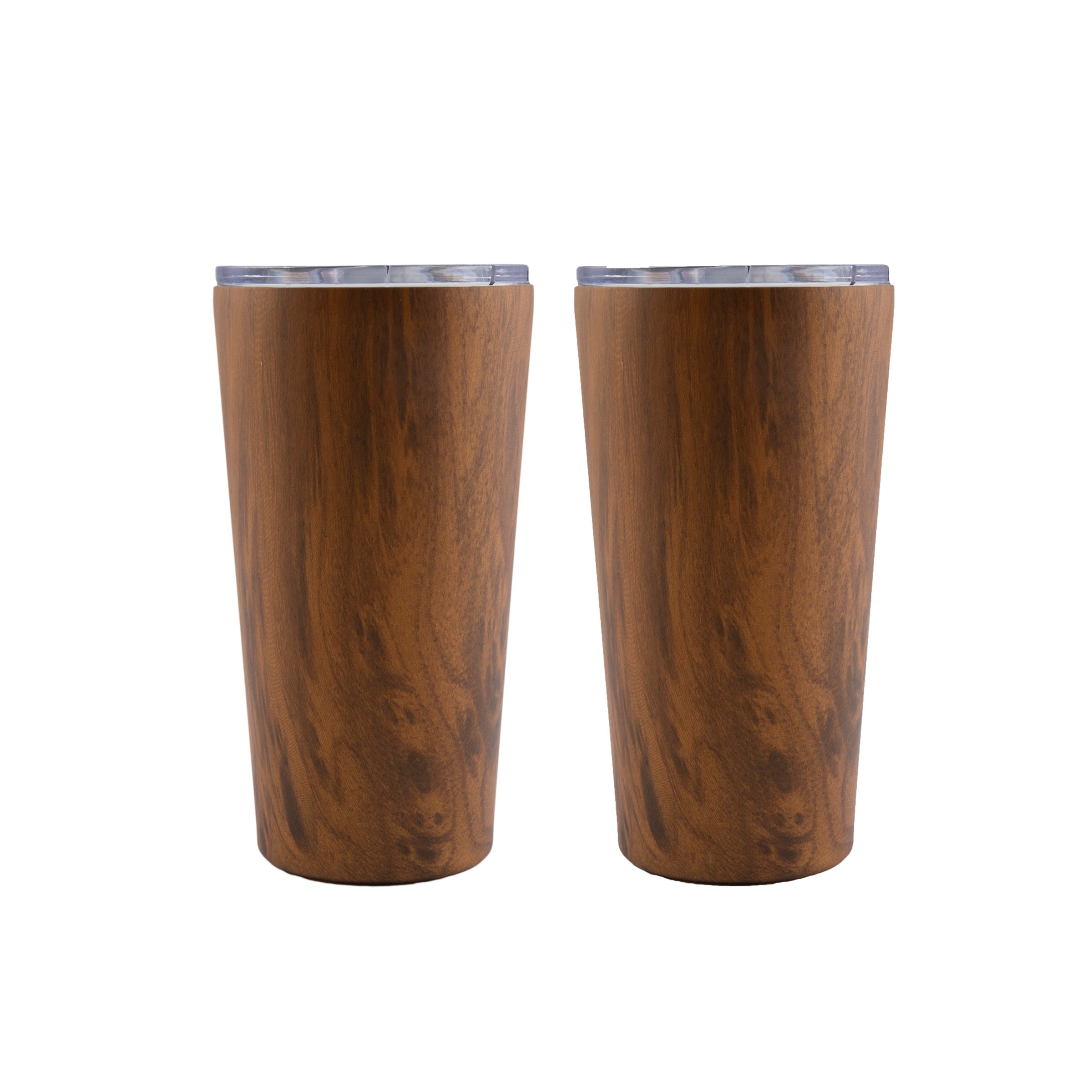 Stainless Steel Highball Tumblers with Anti-Spill Lids - Set of 4