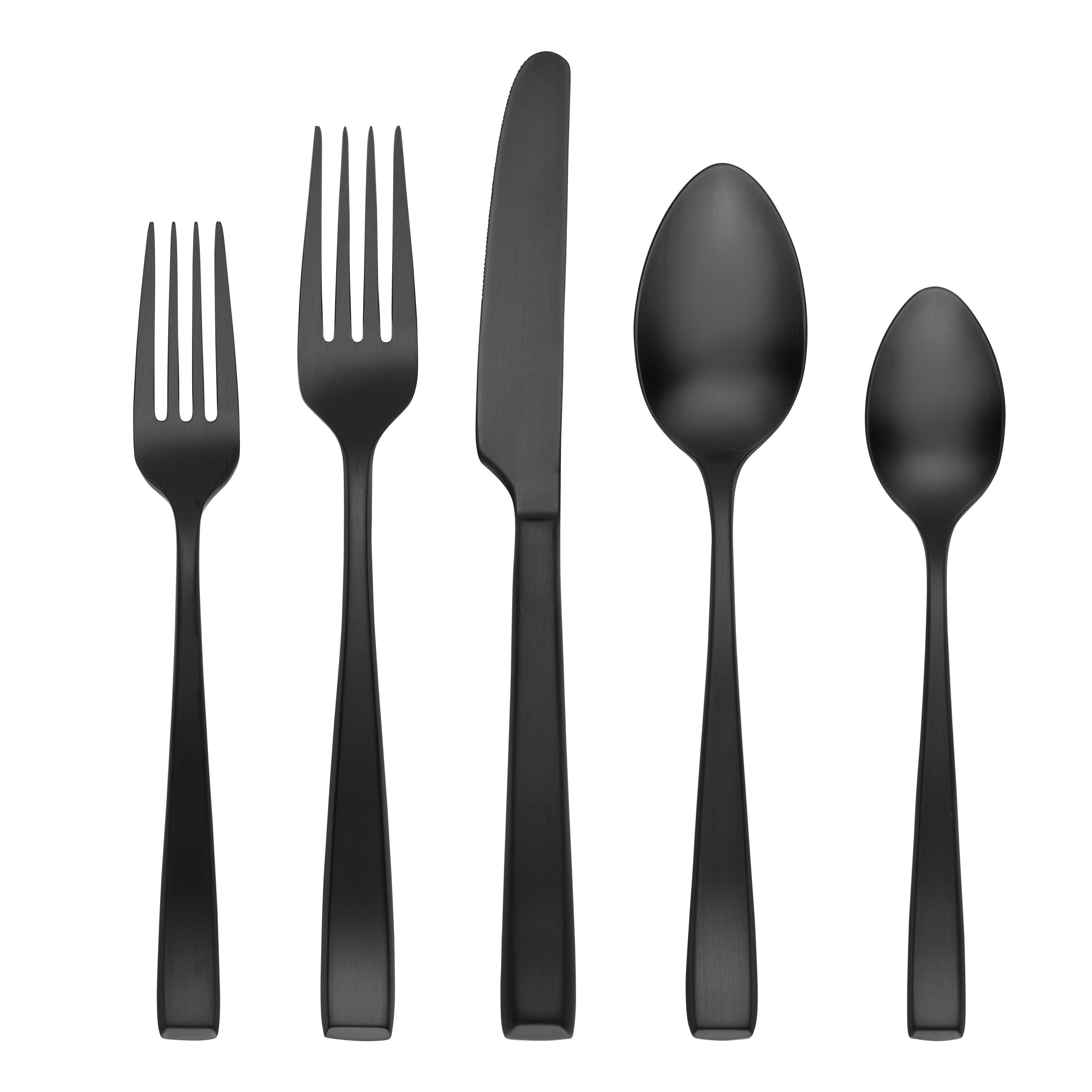 Black Satin Flatware Set 20-Piece for 4 | Samira