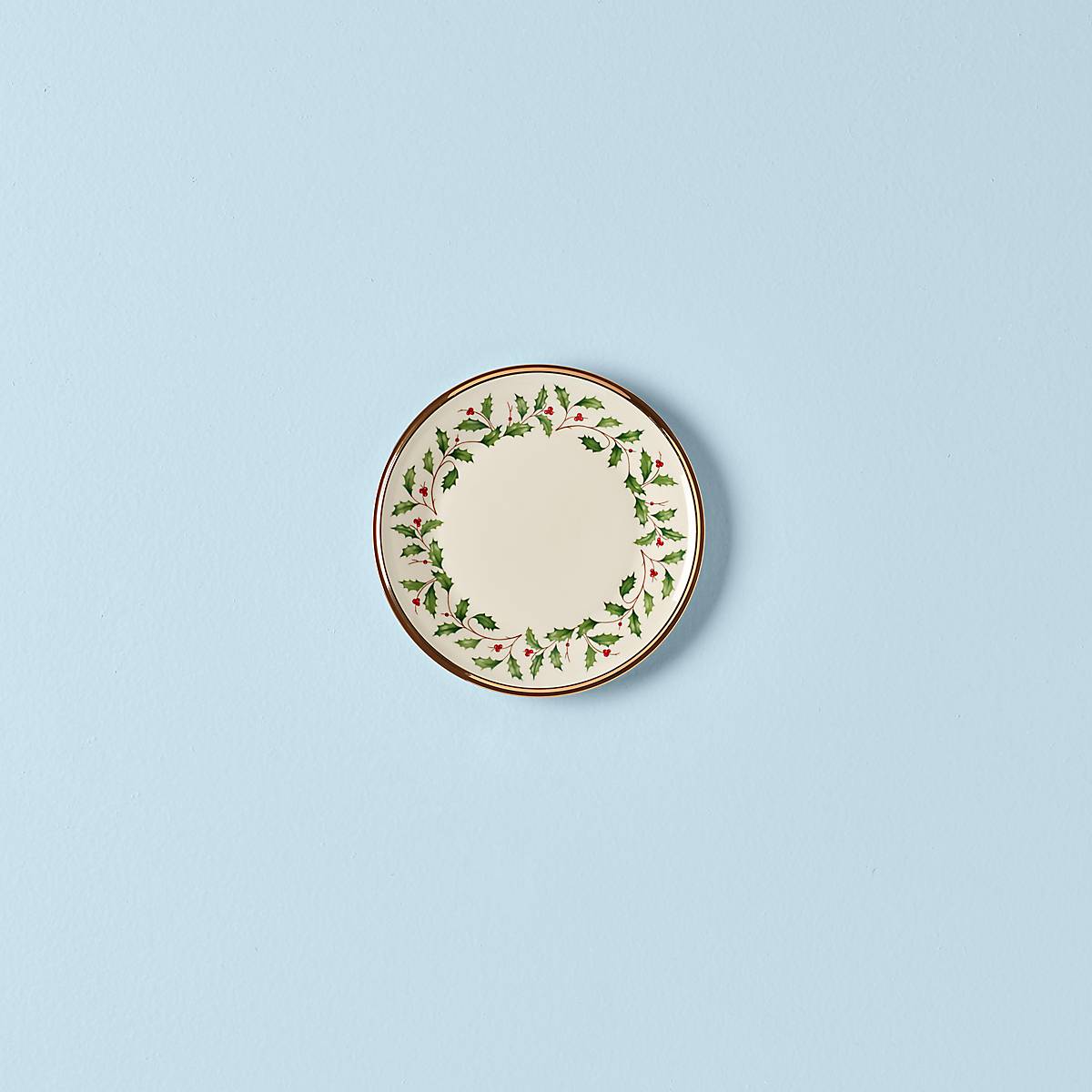 Holiday Bread Plate with Gold Trim | Lenox Porcelain Dinnerware