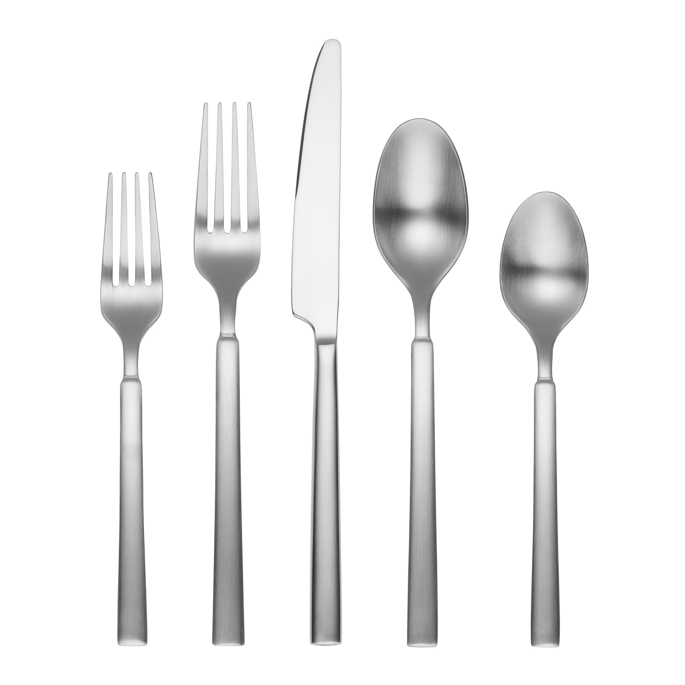Satin Flatware Set for 8 with Caddy | Gailann 45-Piece