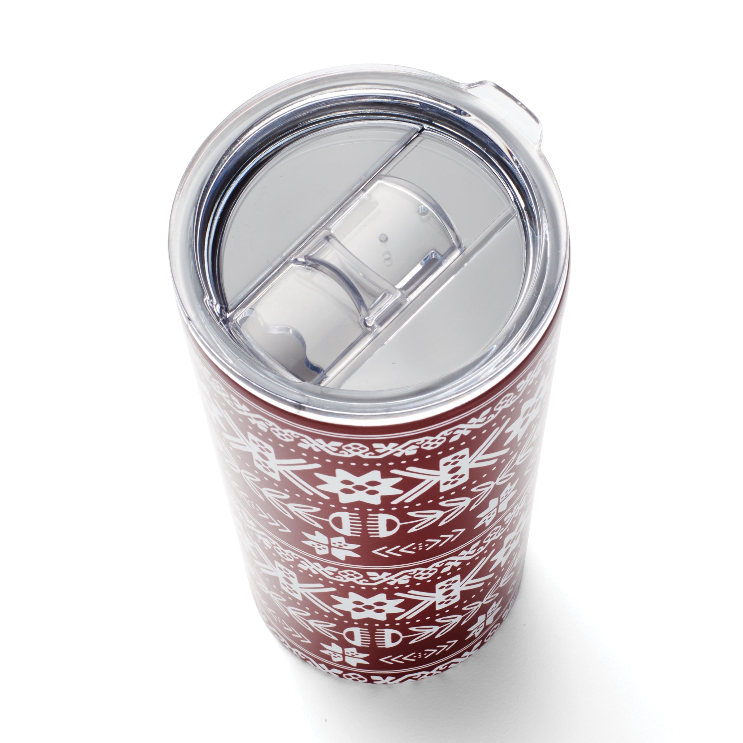 Stainless Steel Highball Tumblers Set of 4 with Anti-Spill Lids | Fair Isle