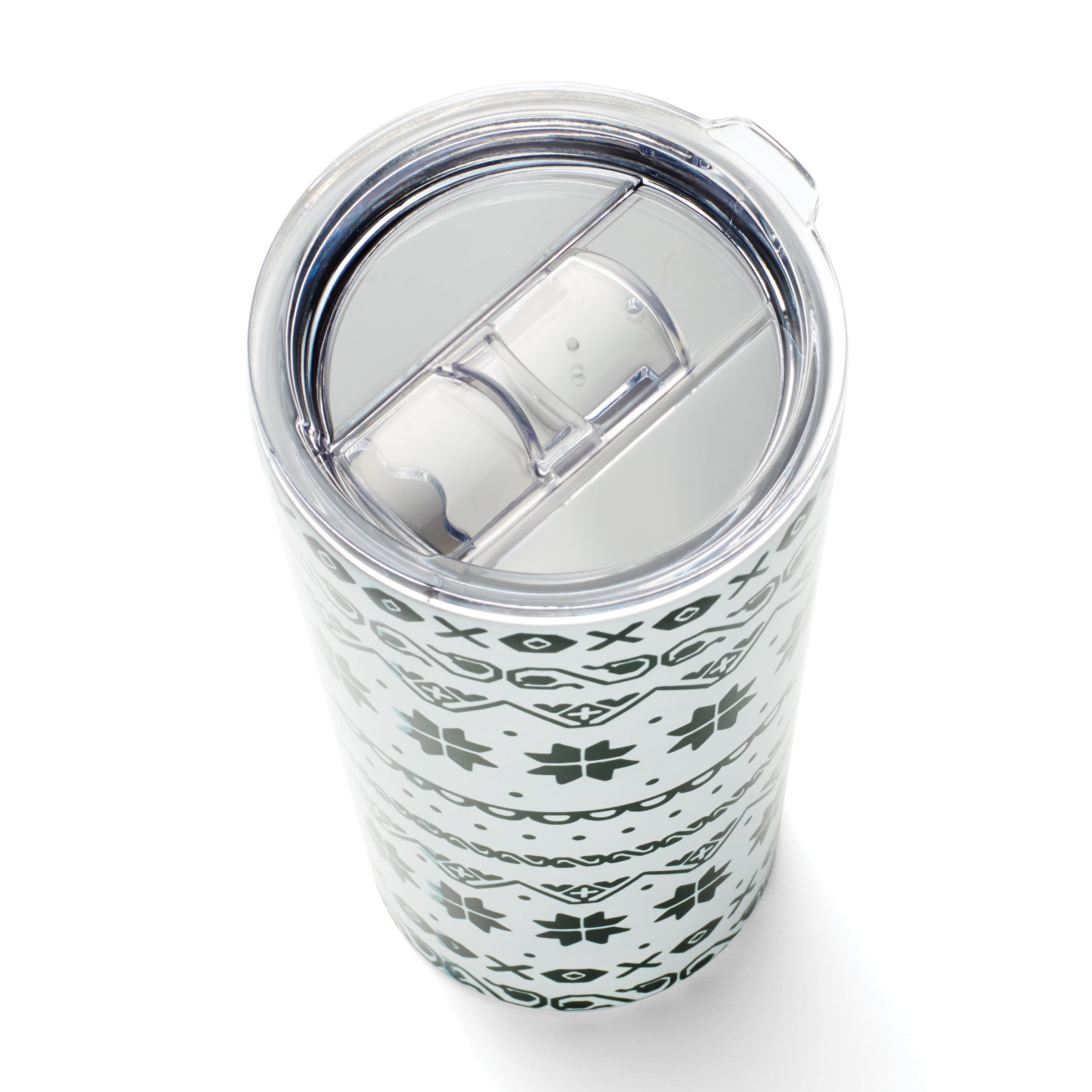 Stainless Steel Highball Tumblers Set of 4 with Anti-Spill Lids | Fair Isle
