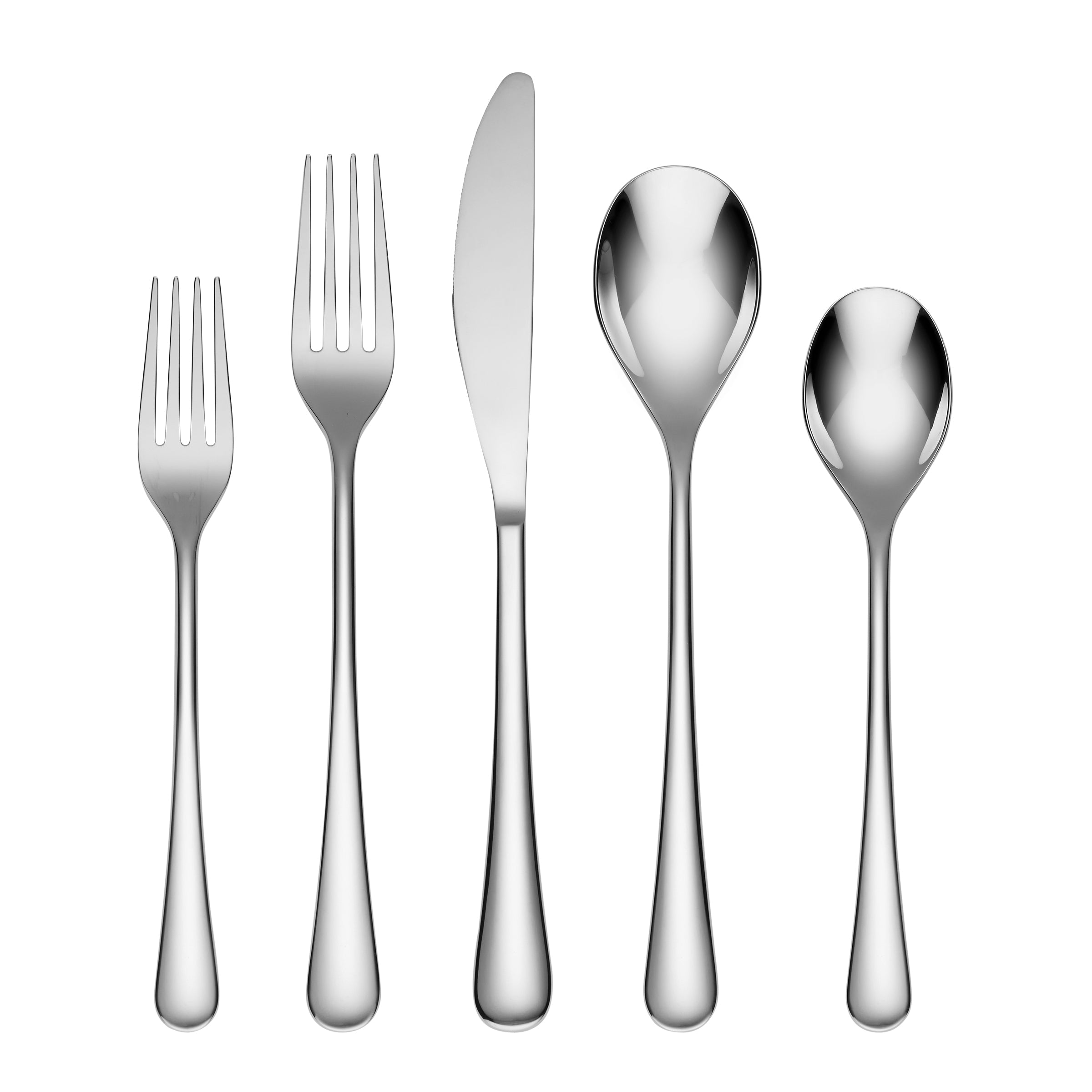 20 Piece Flatware Set with Sleek Rounded Handles | Xyla Mirror