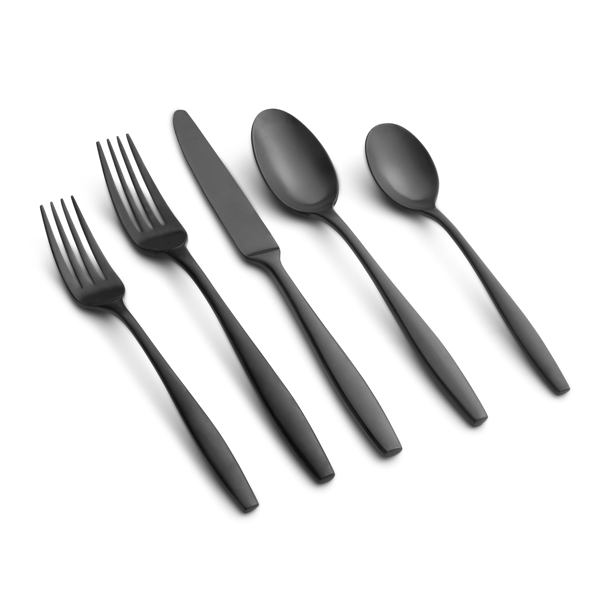 Black Satin Flatware Set 20-Piece for 4 | Katerina