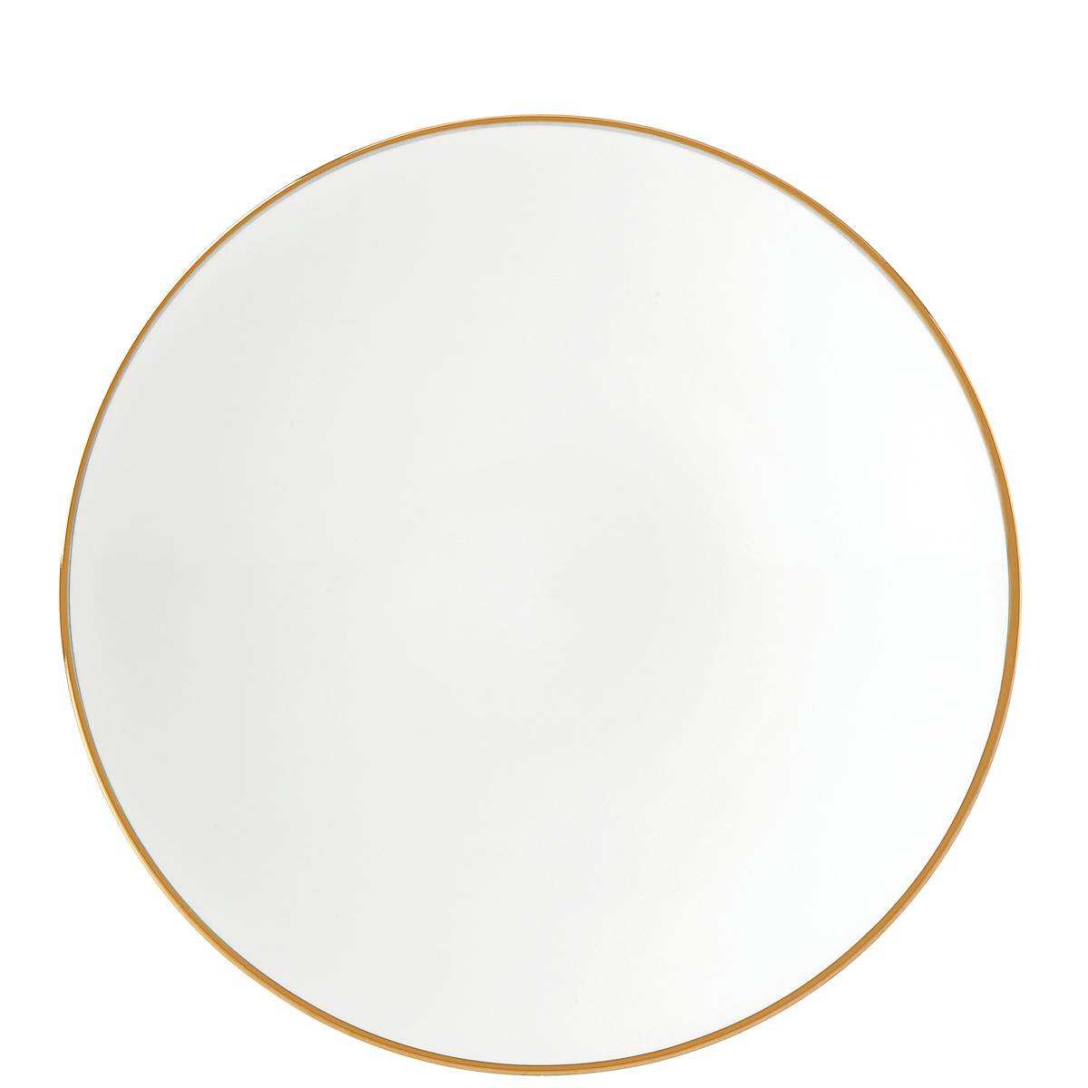 White Ceramic Salad Plate with Gold Accents | Trianna