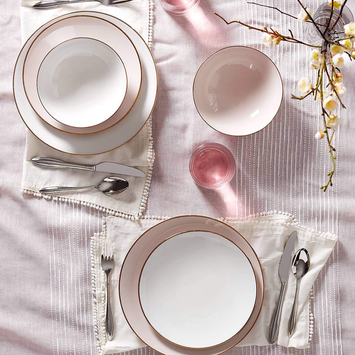 White Ceramic Salad Plate with Gold Accents | Trianna