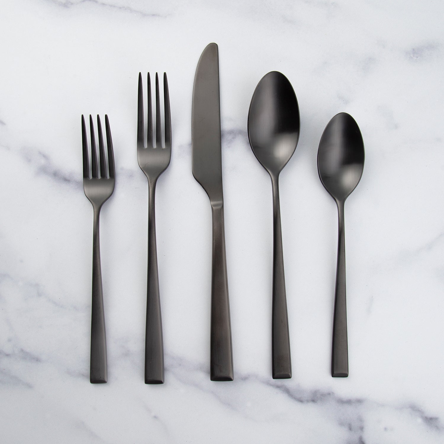 Black Satin Flatware Set 20-Piece for 4 | Marlise
