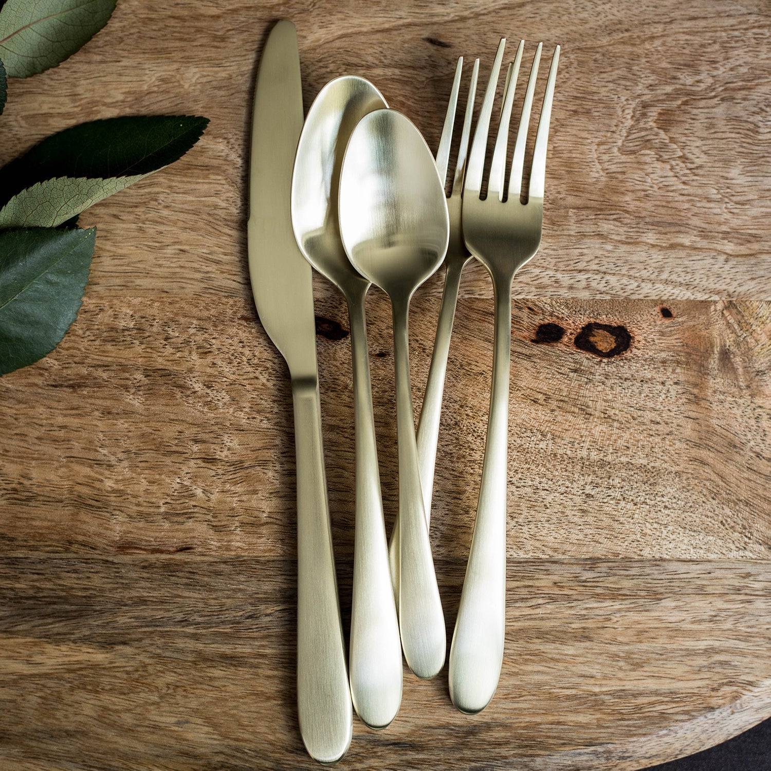Champagne Gold Flatware Set 20-Piece for 4 | Poet Satin