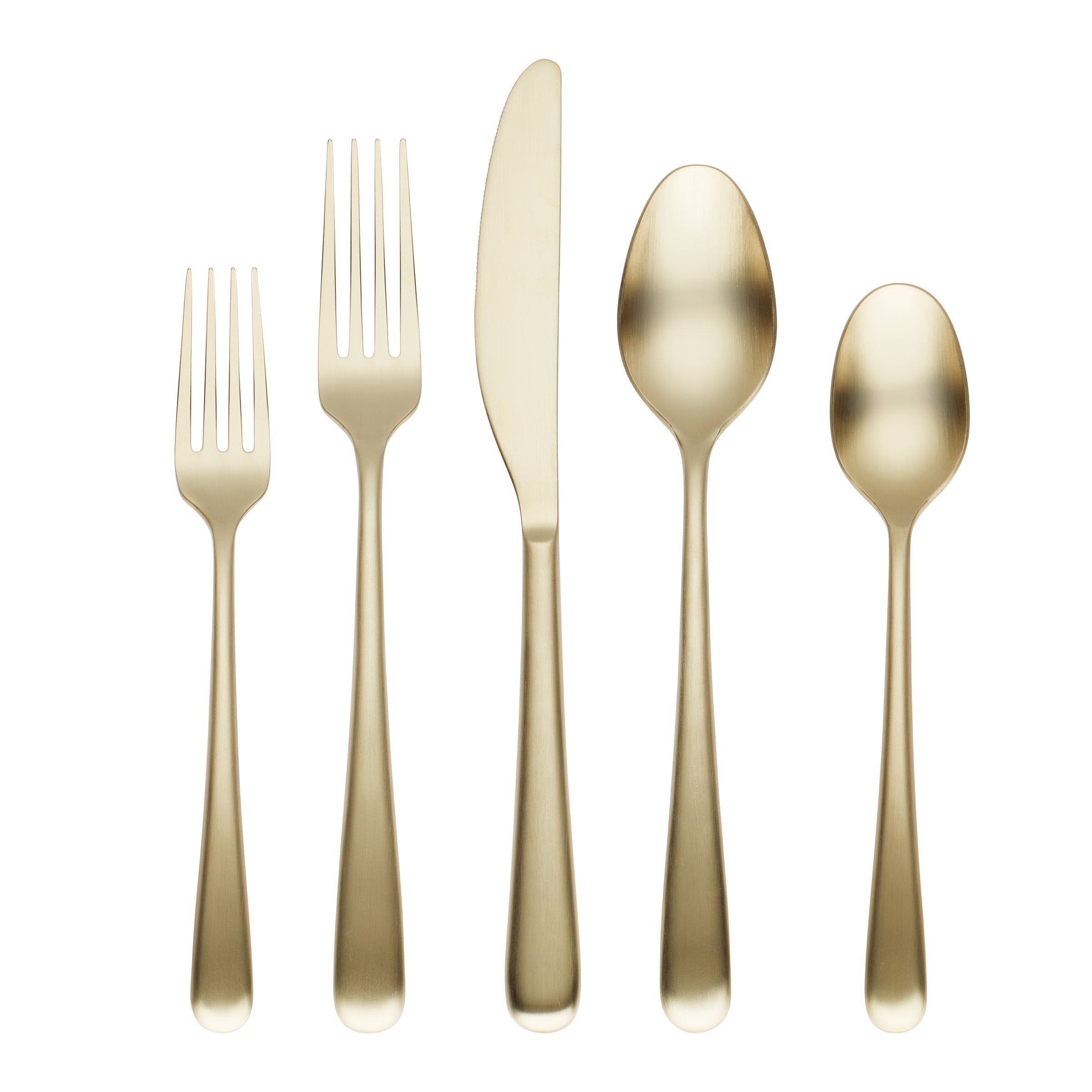 Champagne Satin Flatware Set with Ombre Tips | Rafael 20-Piece
