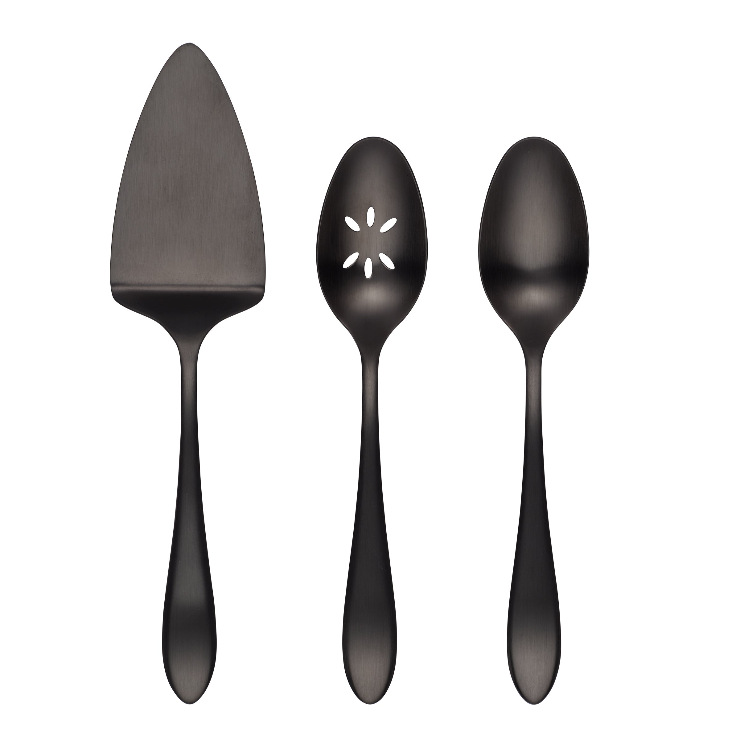 Black Satin Hostess Set for Entertaining | Waldwick 3-Piece