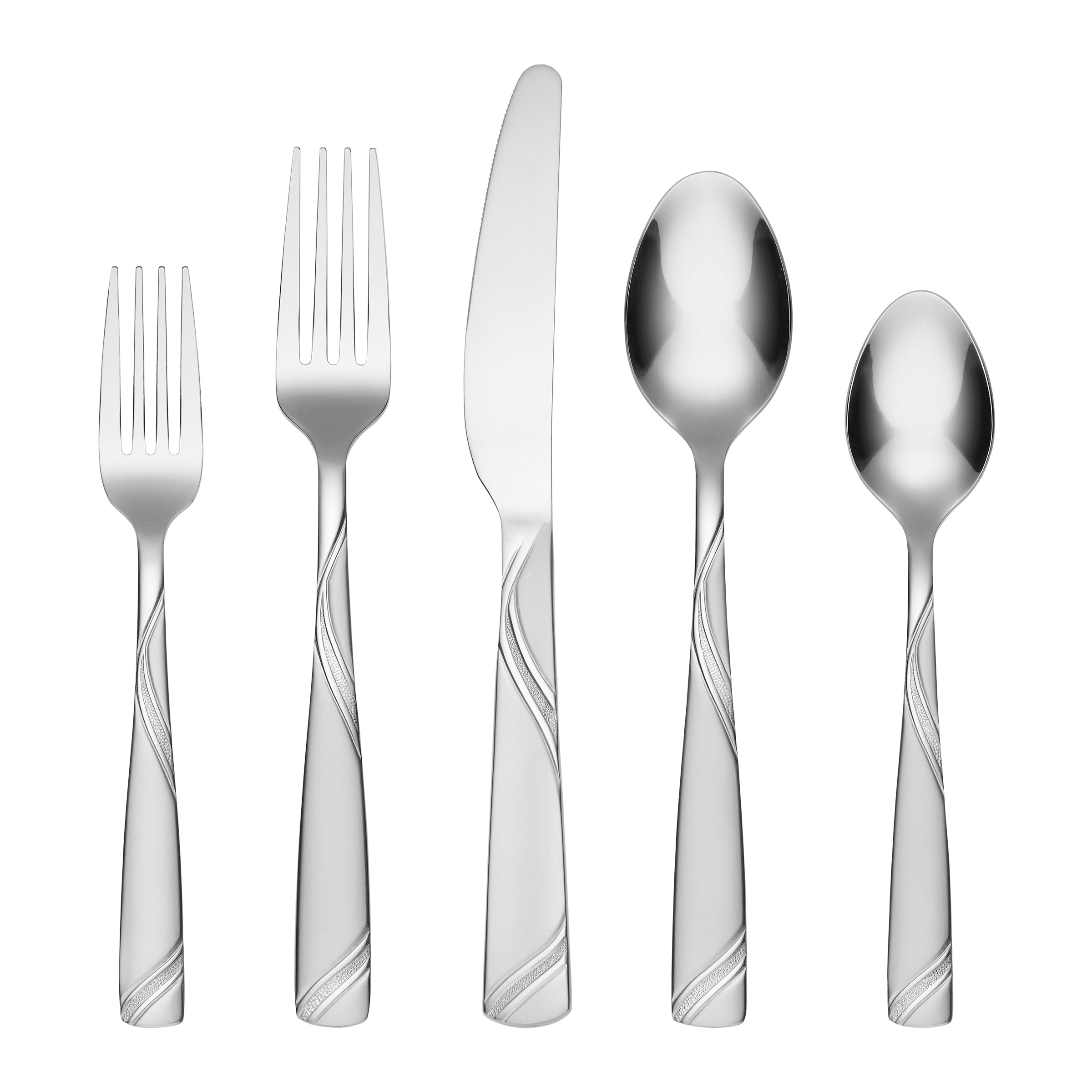 40-Piece Flatware Set with Chrome Caddy | Tabitha Sand