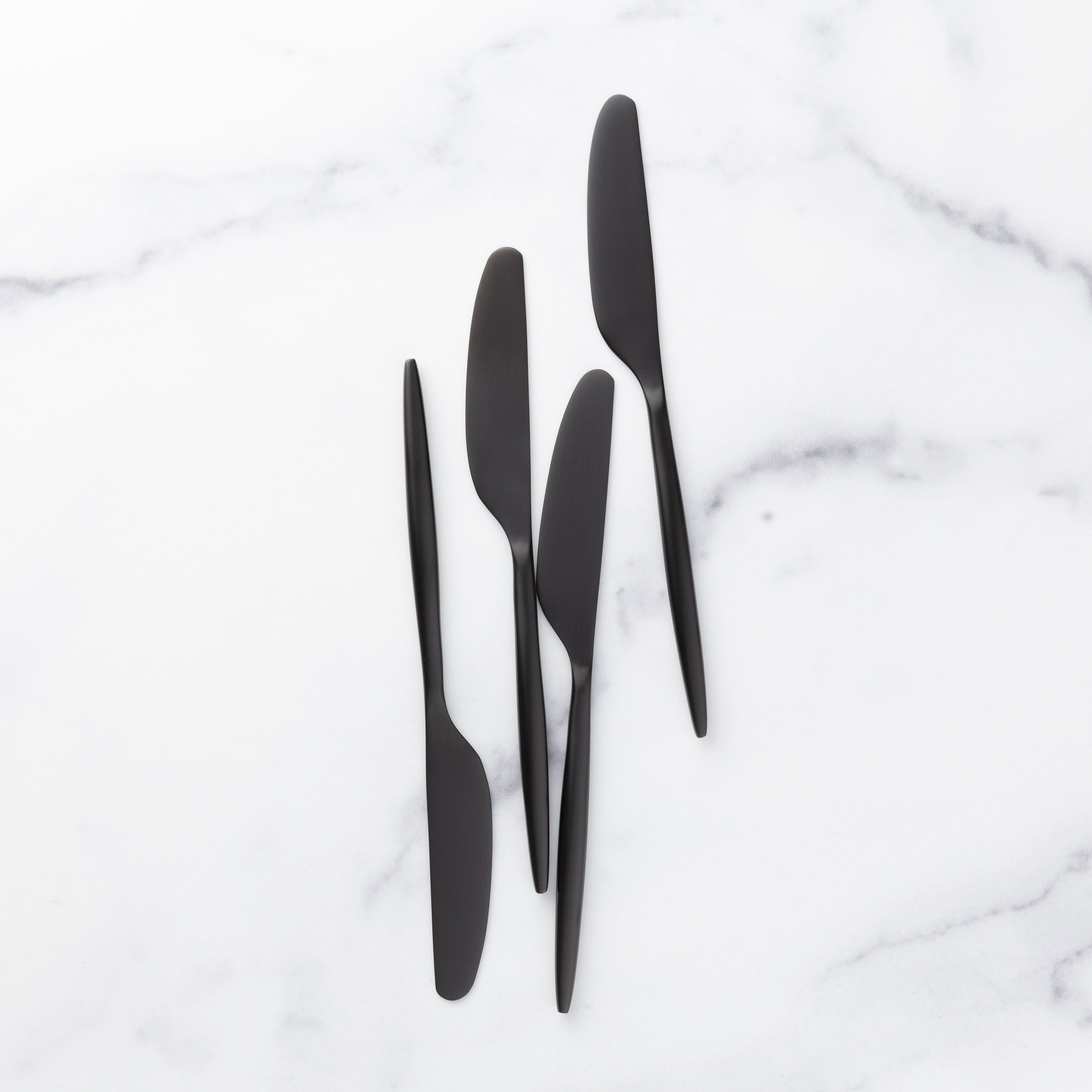 Black Satin Butter Knives Set of 4 for Charcuterie Boards | Gaze
