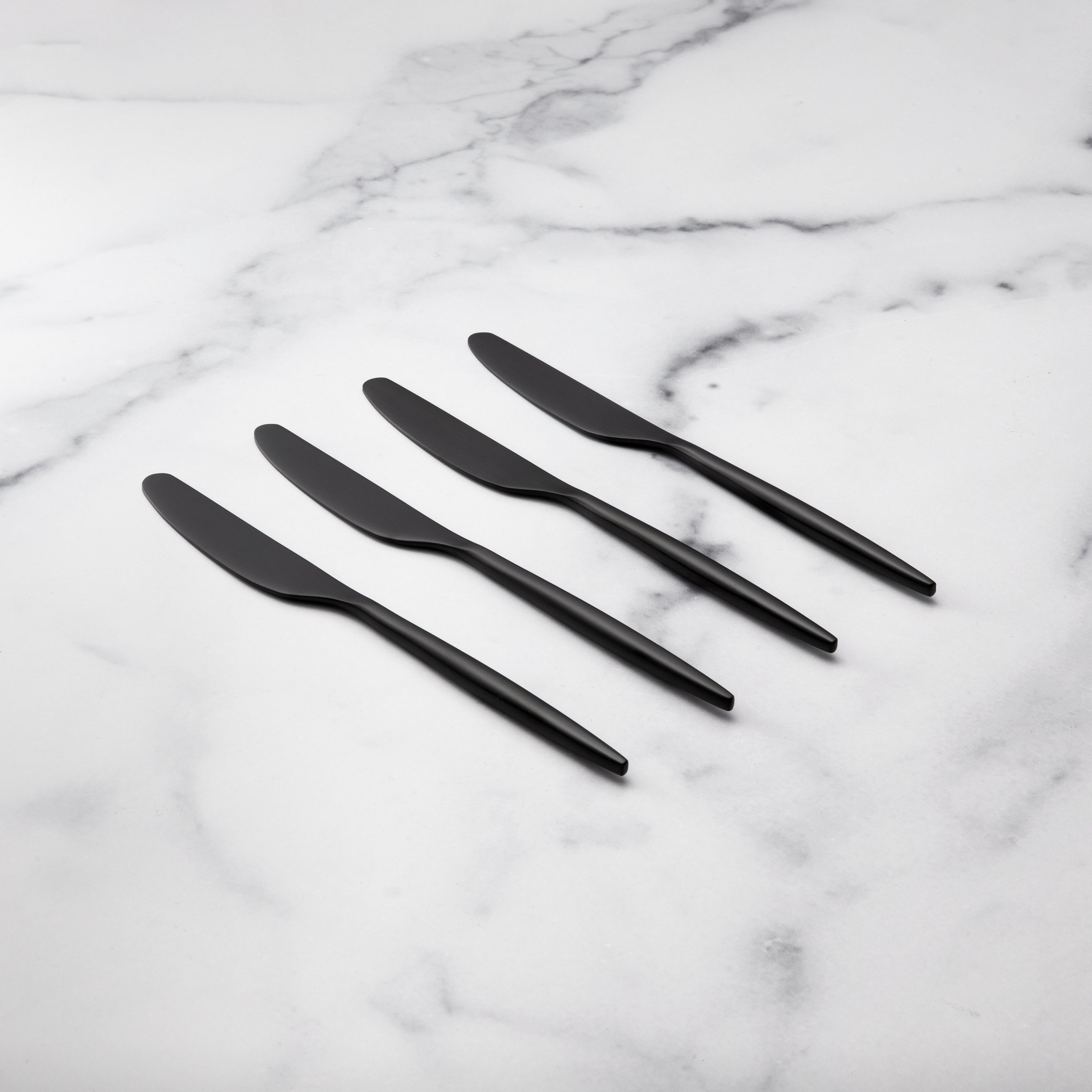 Black Satin Butter Knives Set of 4 for Charcuterie Boards | Gaze