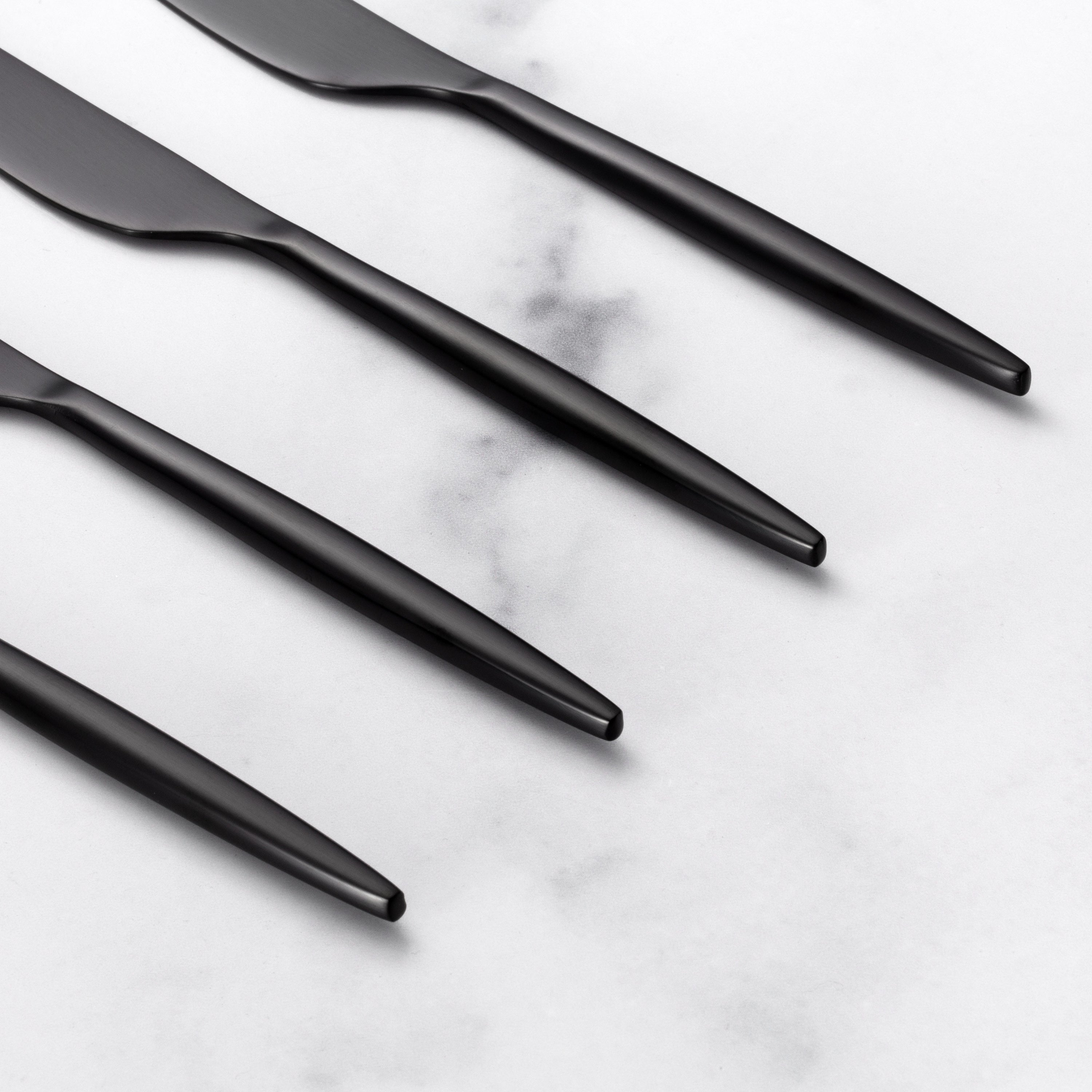Black Satin Butter Knives Set of 4 for Charcuterie Boards | Gaze