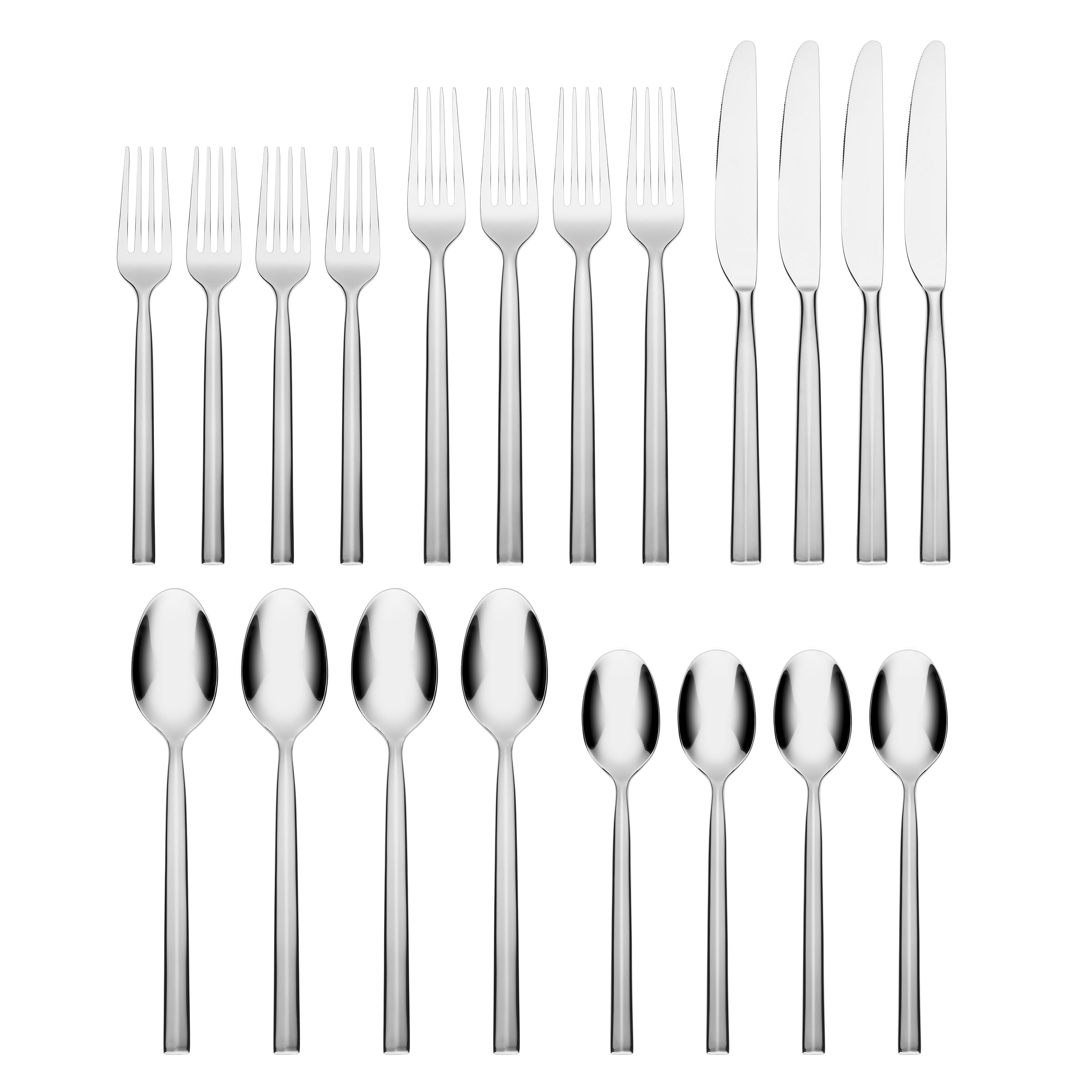 20-Piece Flatware Set with Mirror Finish for Entertaining | Aero