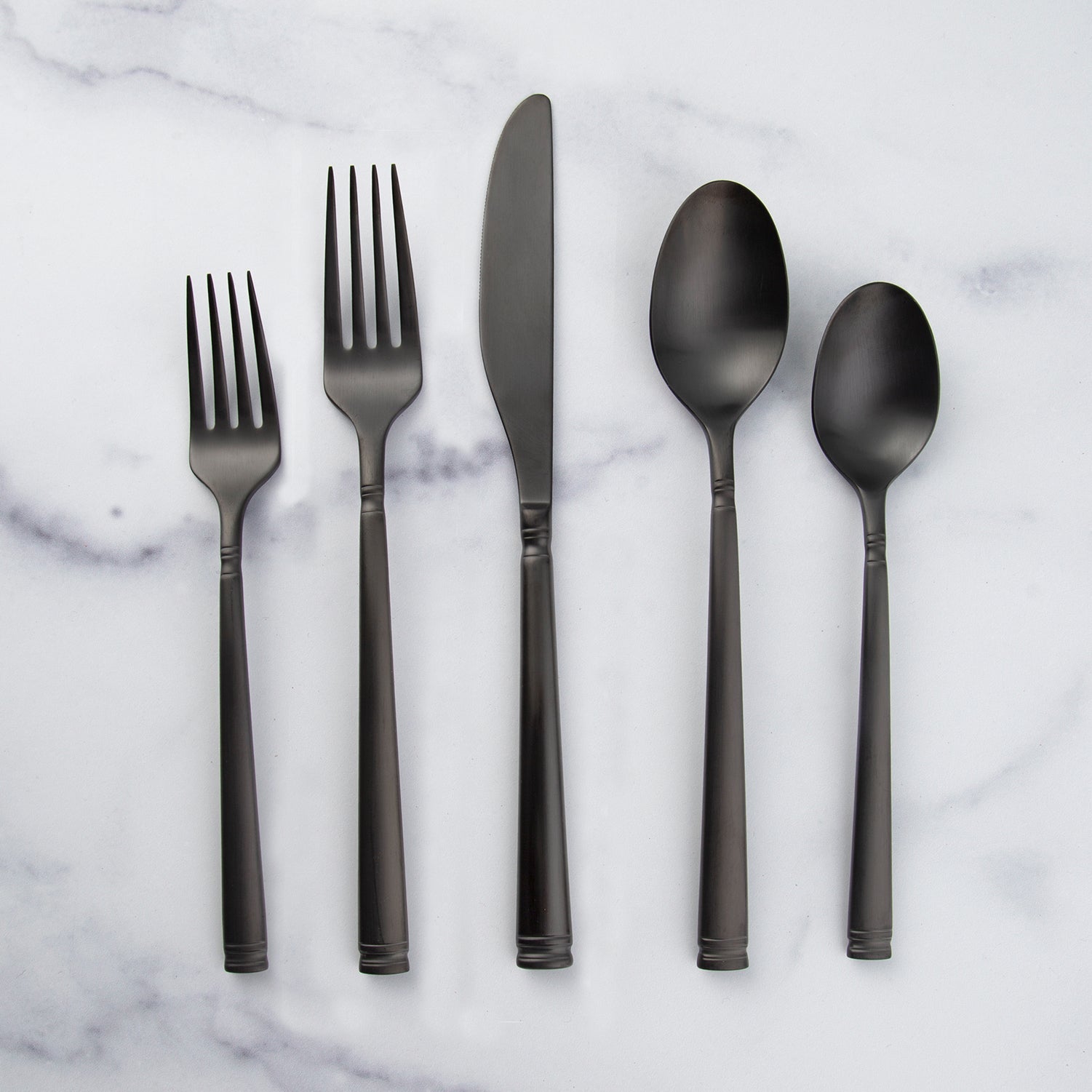 Black Satin Flatware Set 20-Piece for 4 | Emmy