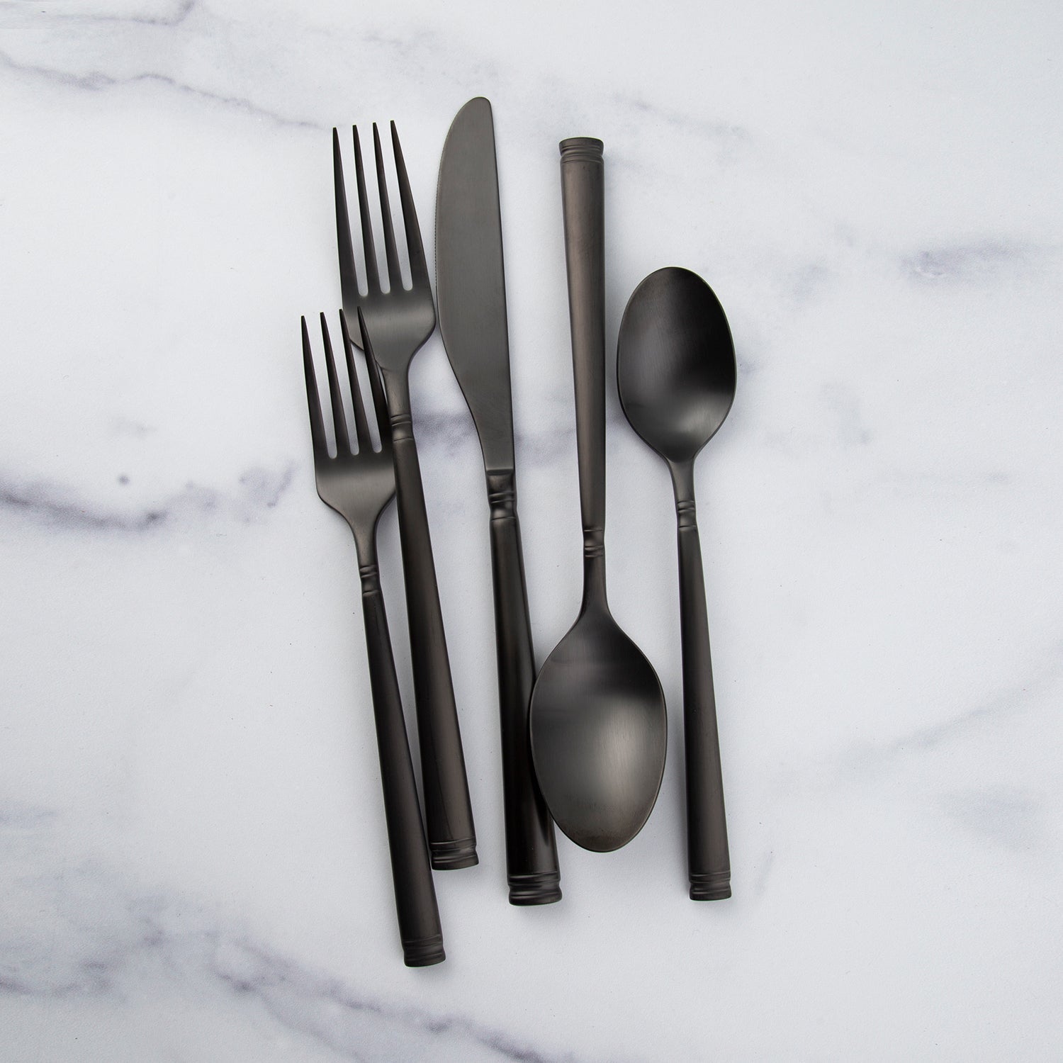 Black Satin Flatware Set 20-Piece for 4 | Emmy
