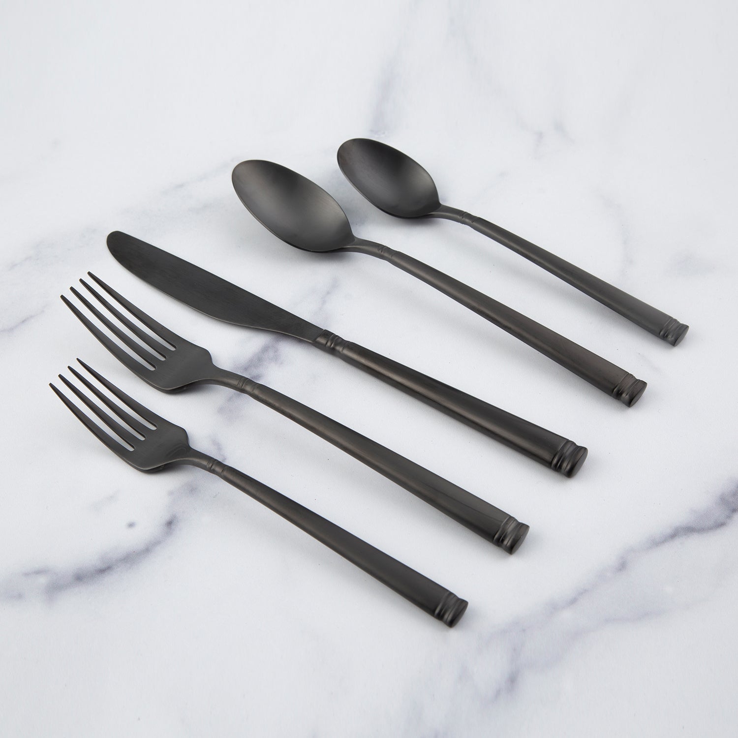 Black Satin Flatware Set 20-Piece for 4 | Emmy