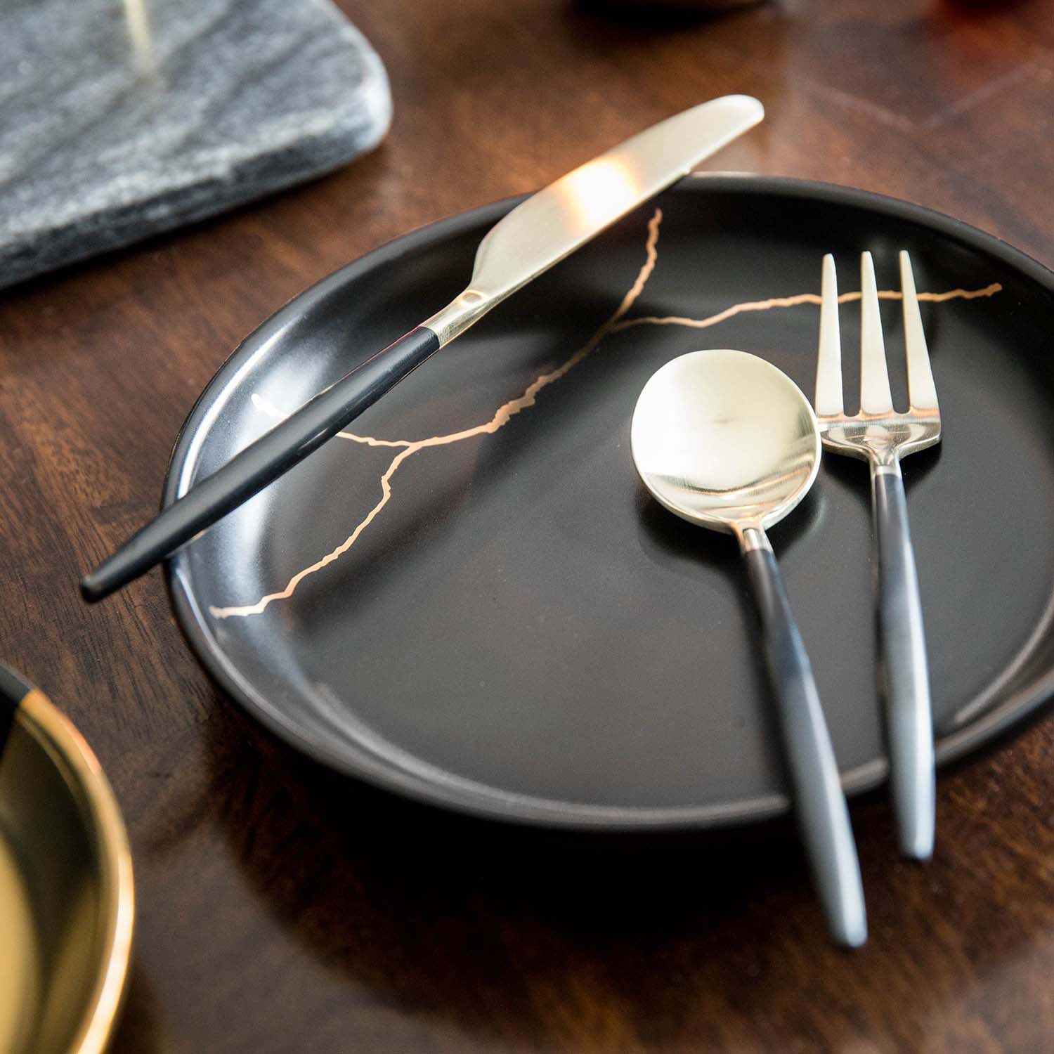 Black & Champagne Gold Spreader Set of 4 for Charcuterie | Gaze