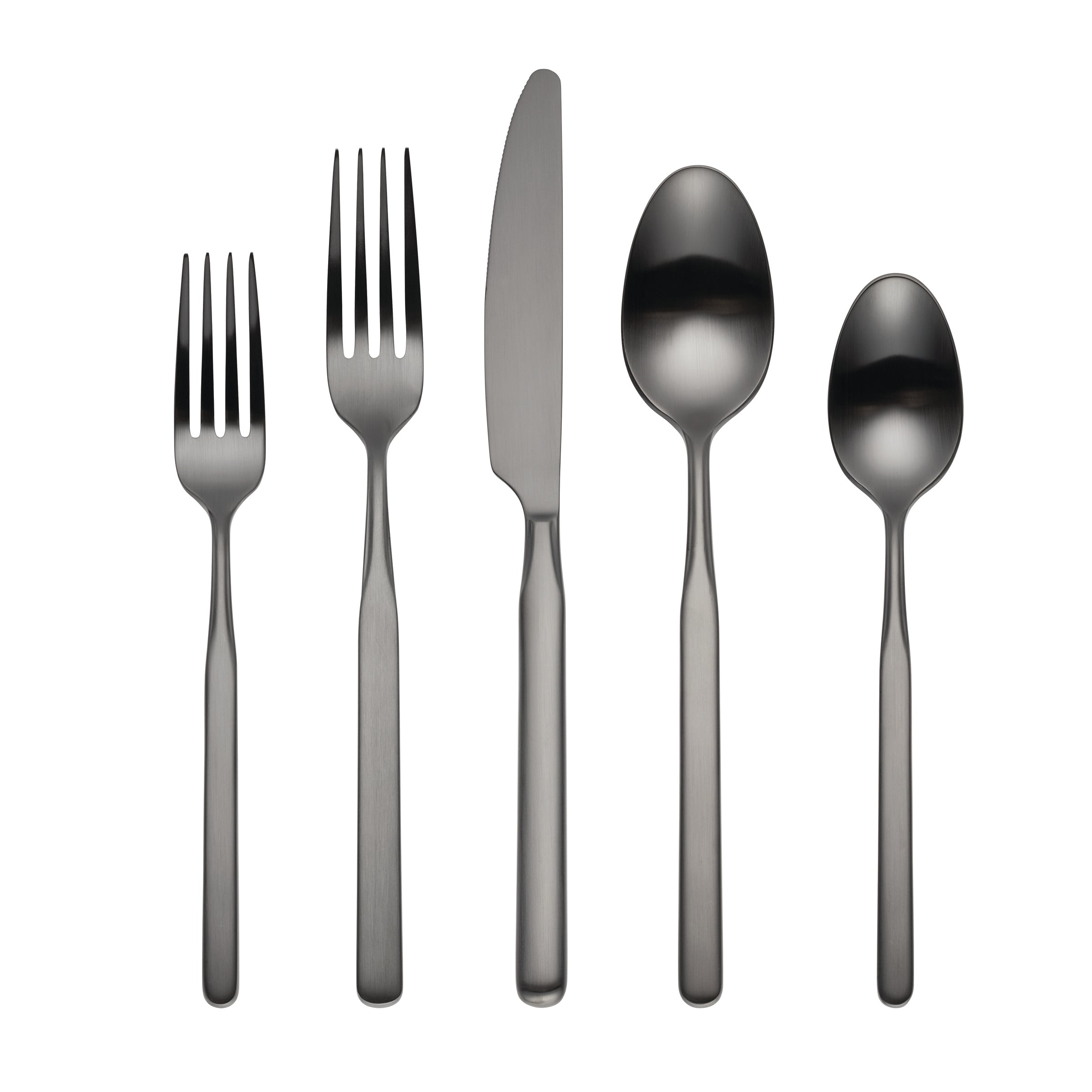 Gunmetal Flatware Set 5-Piece for Everyday & Dinner Parties | Mercer