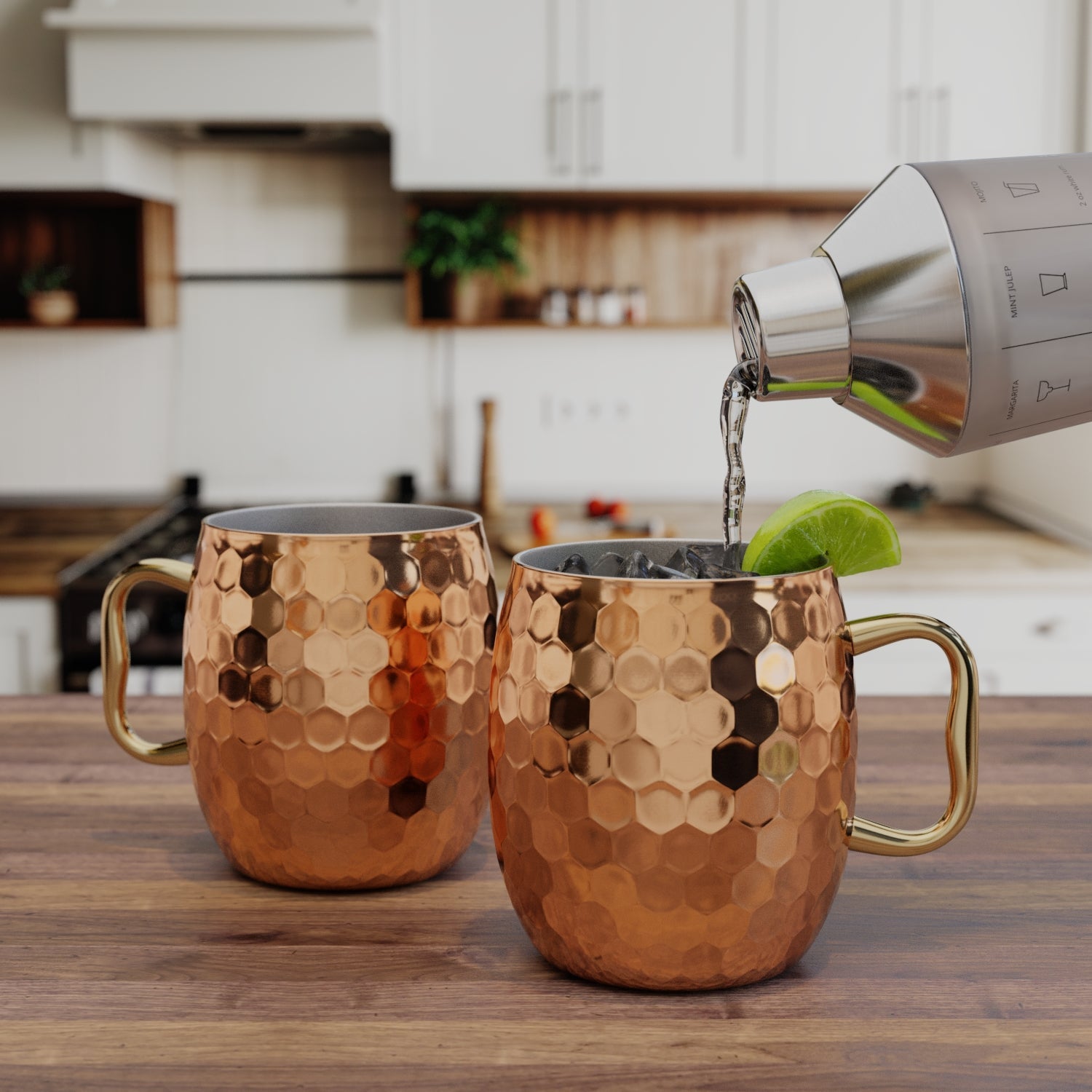 Hammered Copper Moscow Mule Mugs - Set of 2 for Cocktails & Gifts | Shatter-Resistant