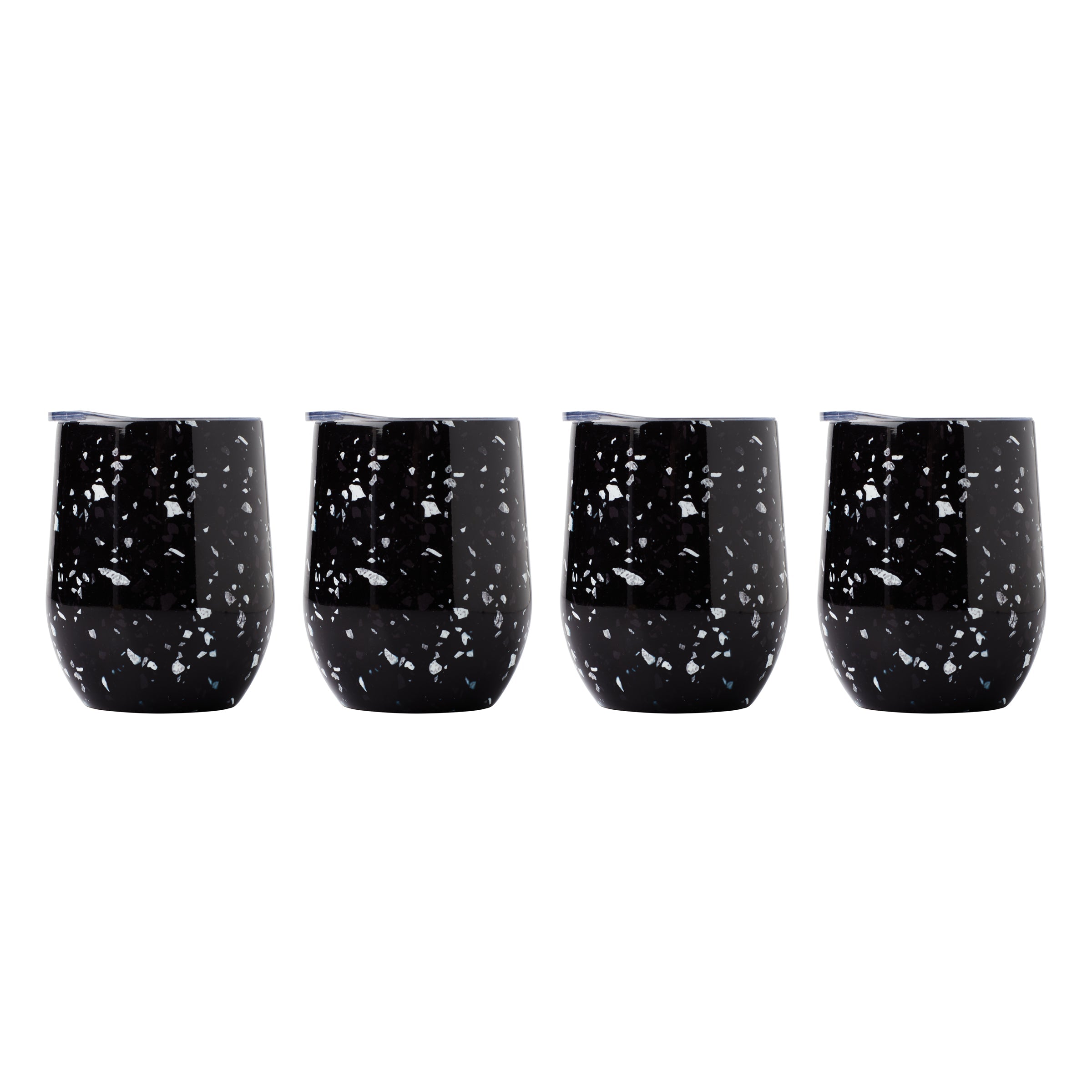 Insulated Stainless Steel Wine Tumblers Set of 4 | Terrazzo Design
