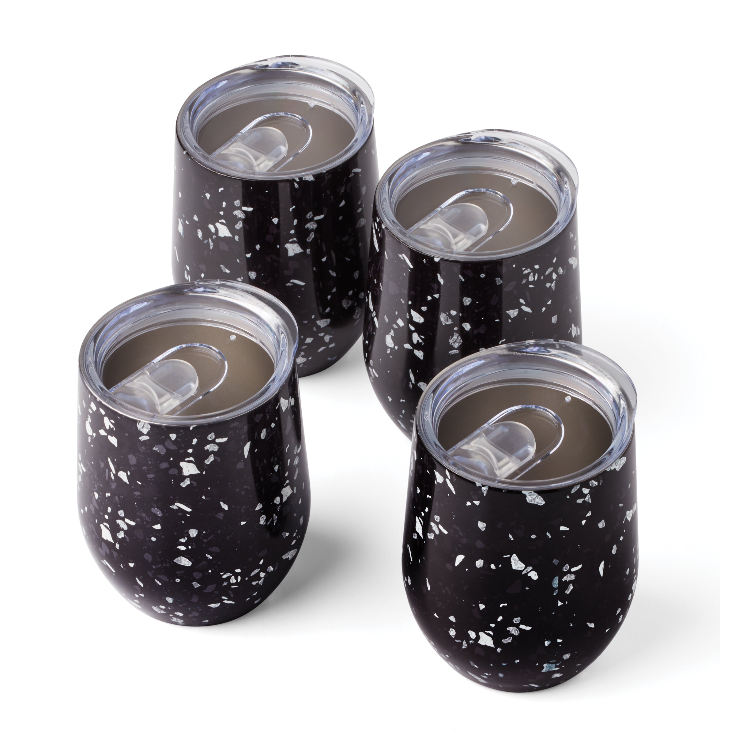 Insulated Stainless Steel Wine Tumblers Set of 4 | Terrazzo Design