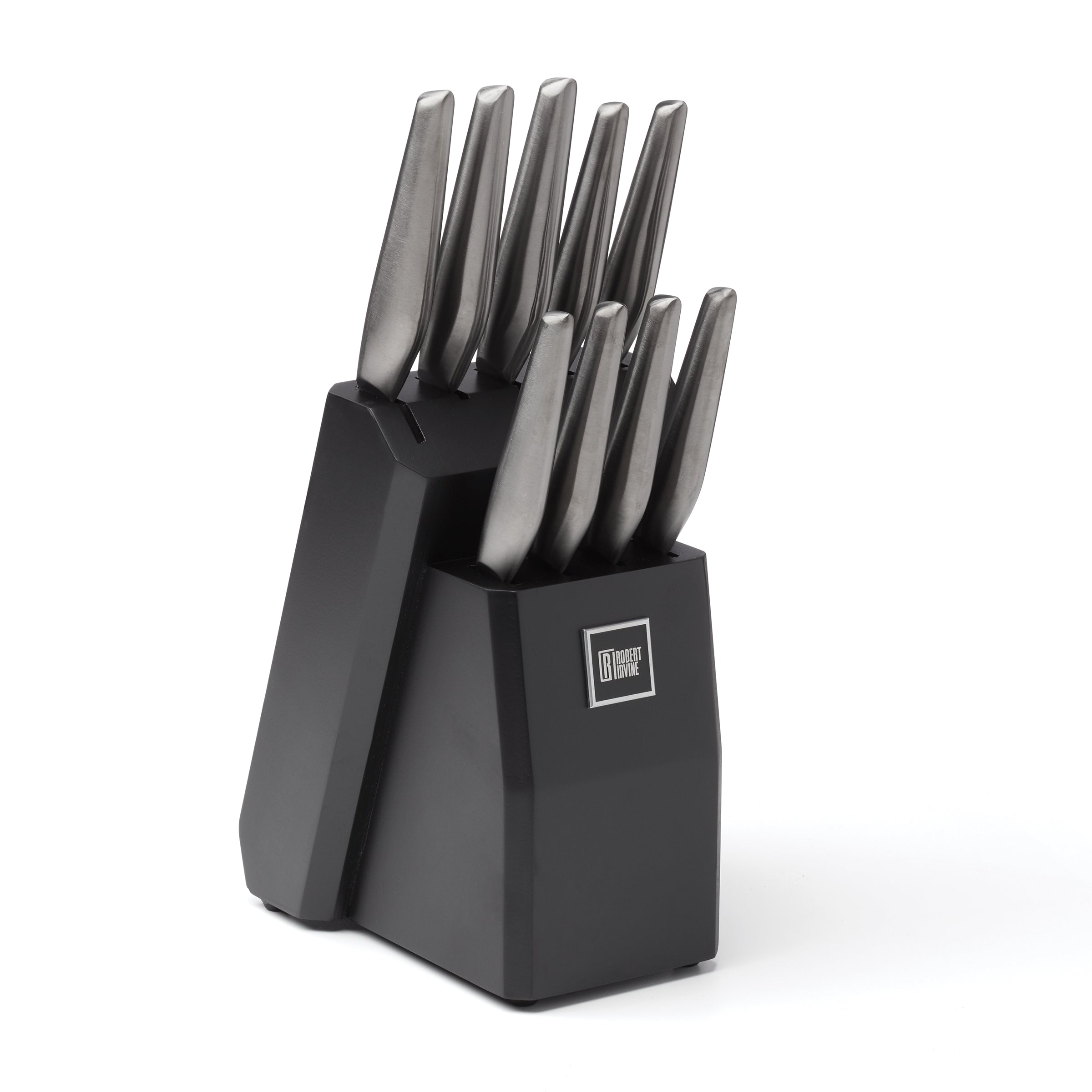 10-Piece Black Cutlery Block Set with Ergonomic Handles | Robert Irvine