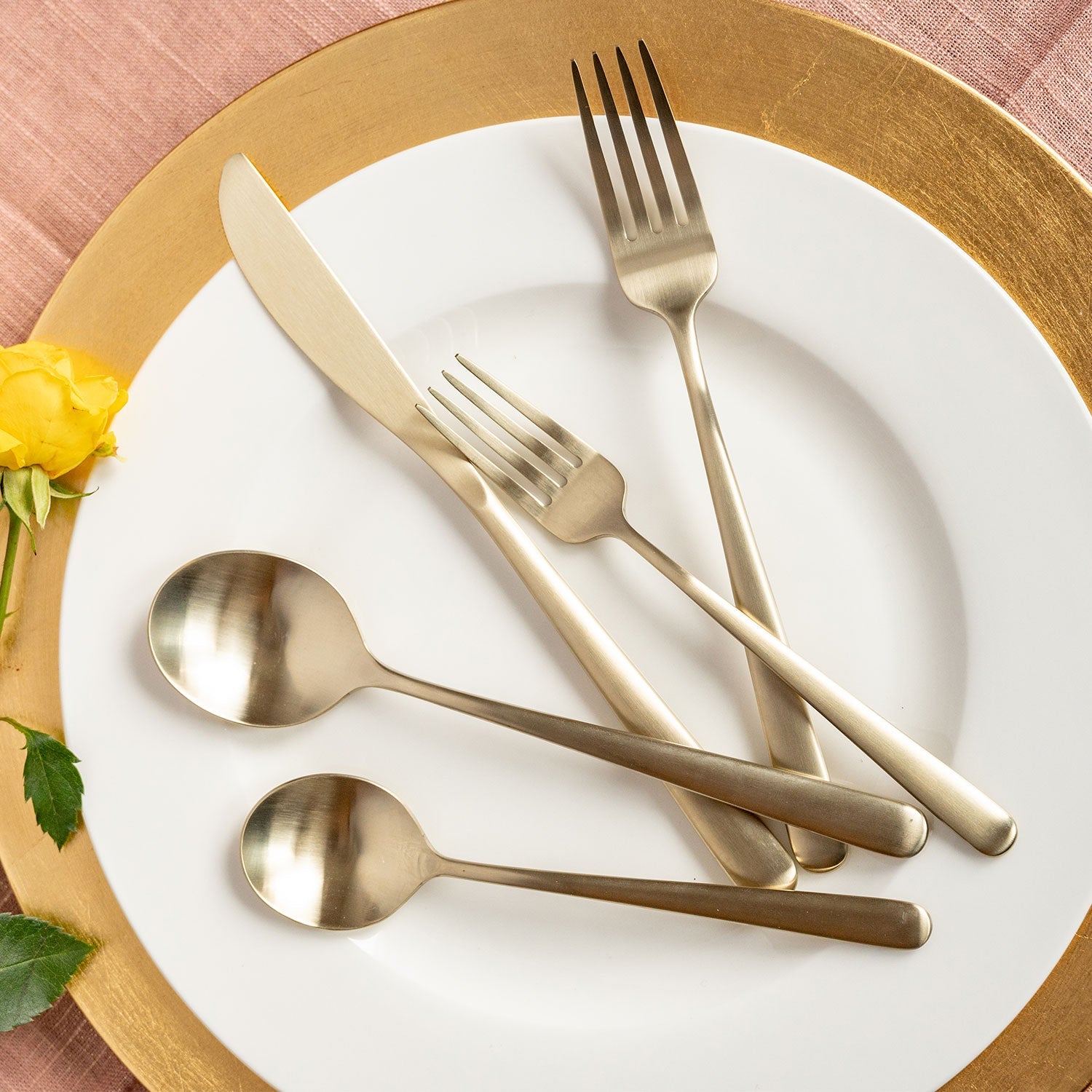 Champagne Gold Flatware Set 20-Piece for 4 | Lorenn
