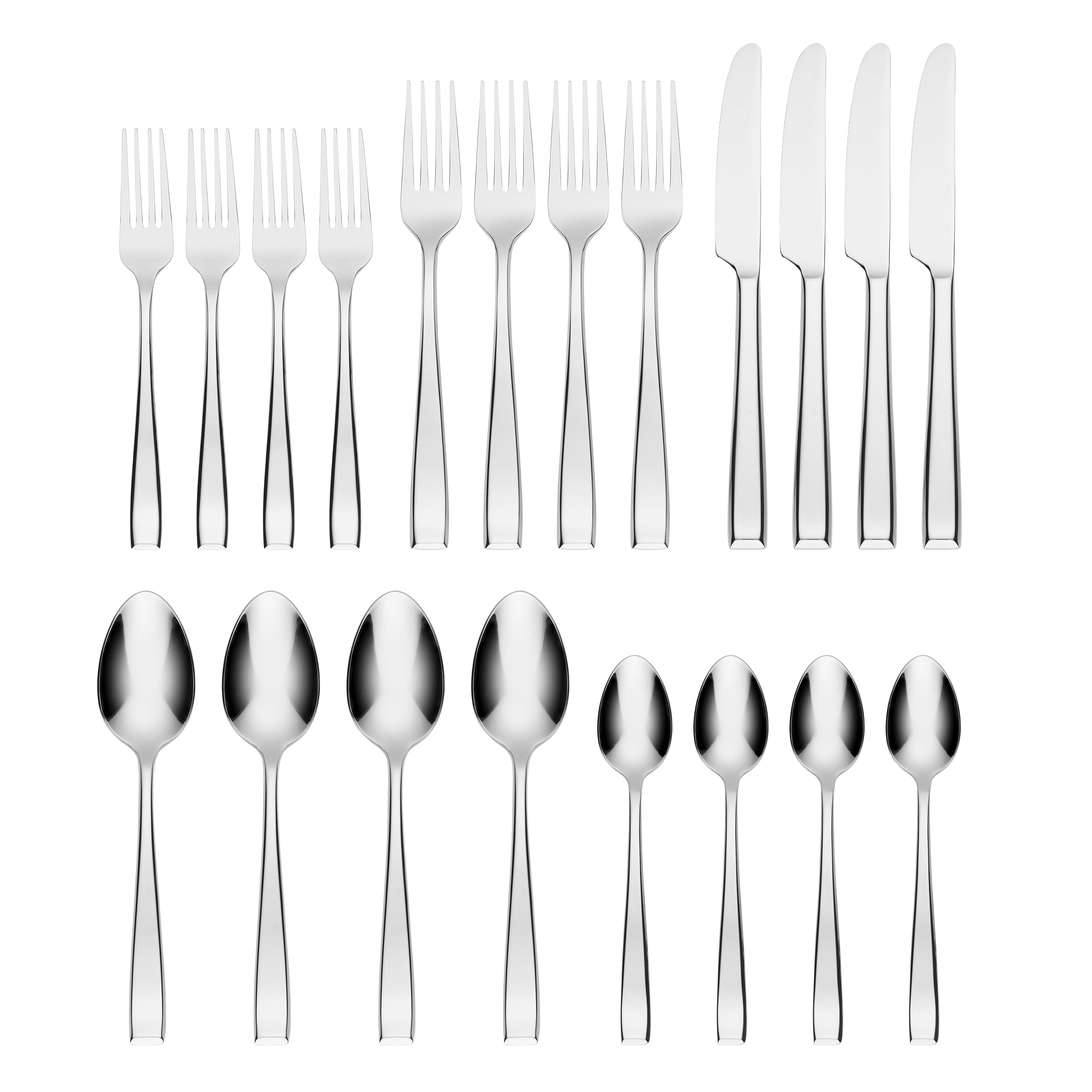 20 Piece Flatware Set - Sleek Modern Silverware for 4 | Samira