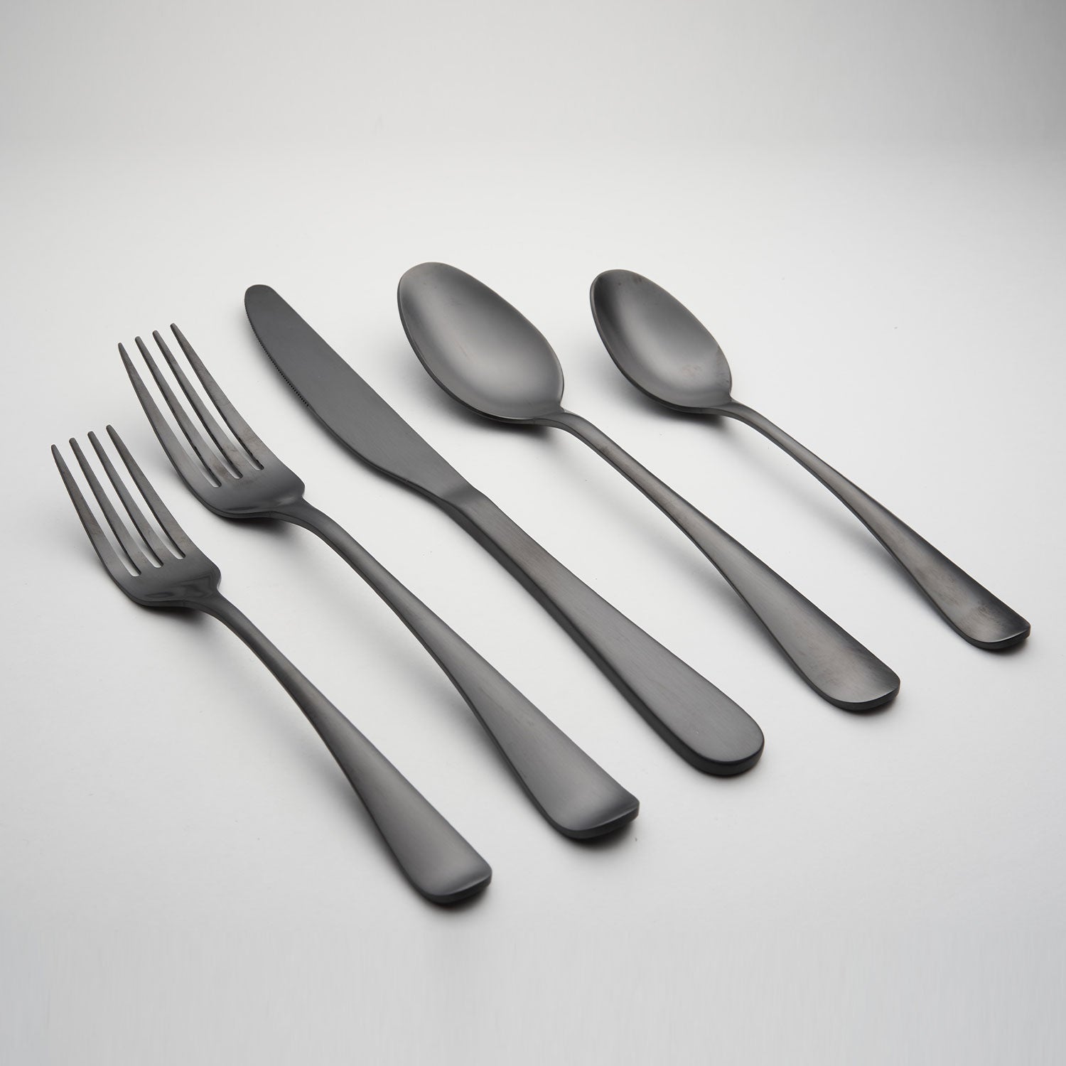 Black Satin Flatware Set 20-Piece for 4 | Rhiannon