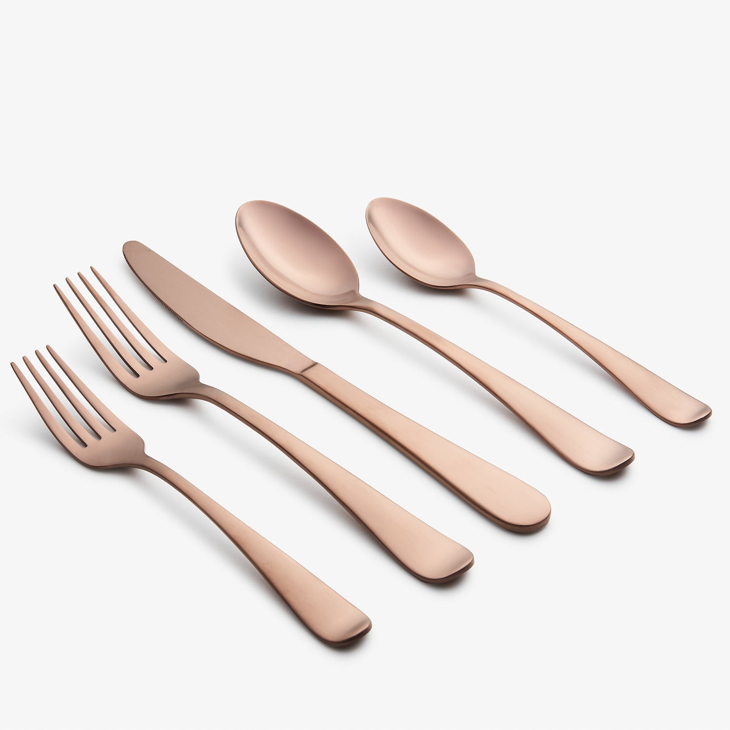 Copper Satin Flatware Set 20-Piece for 4 | Rhiannon