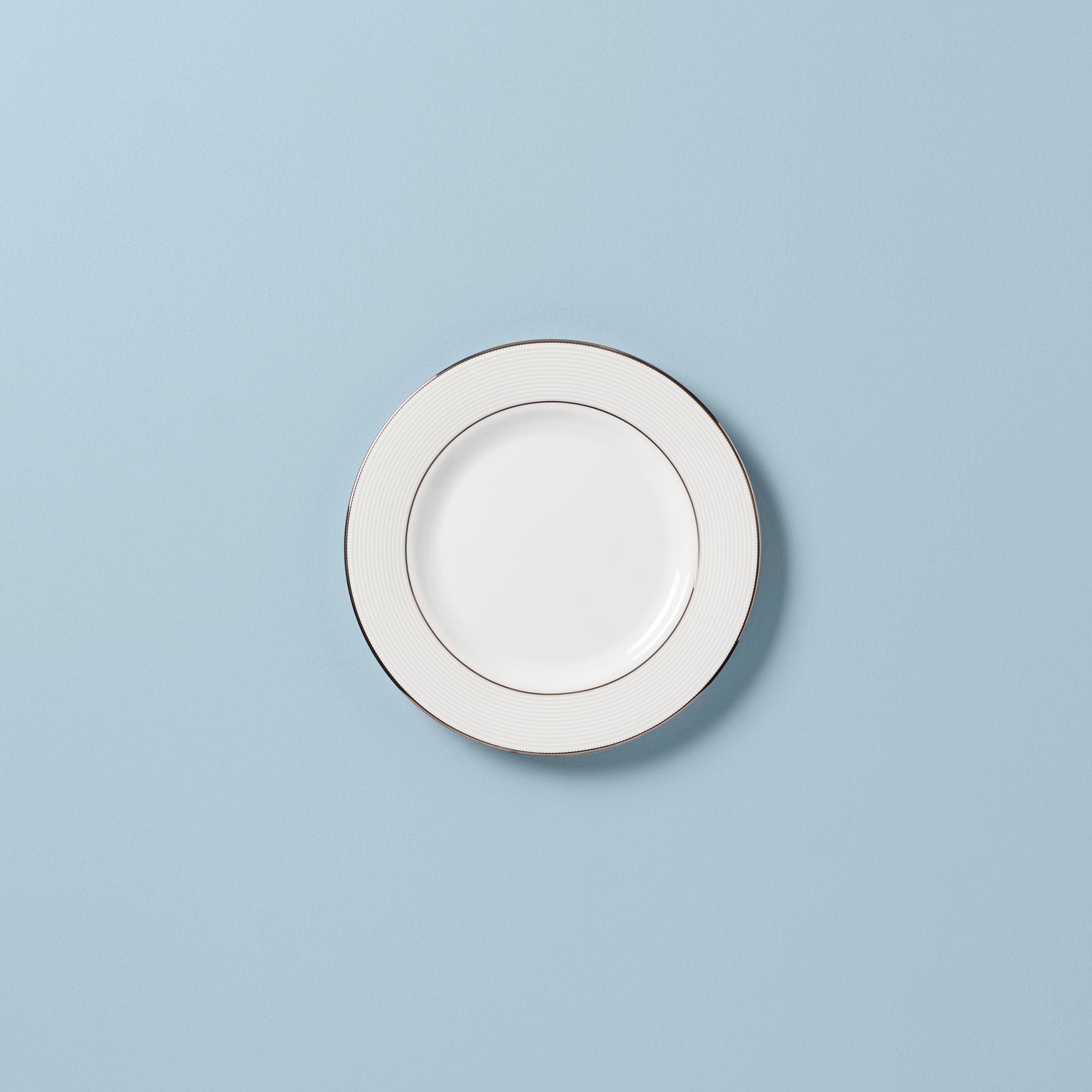 Elegant Bone China Salad Plate with Platinum Accents | Opal Innocence