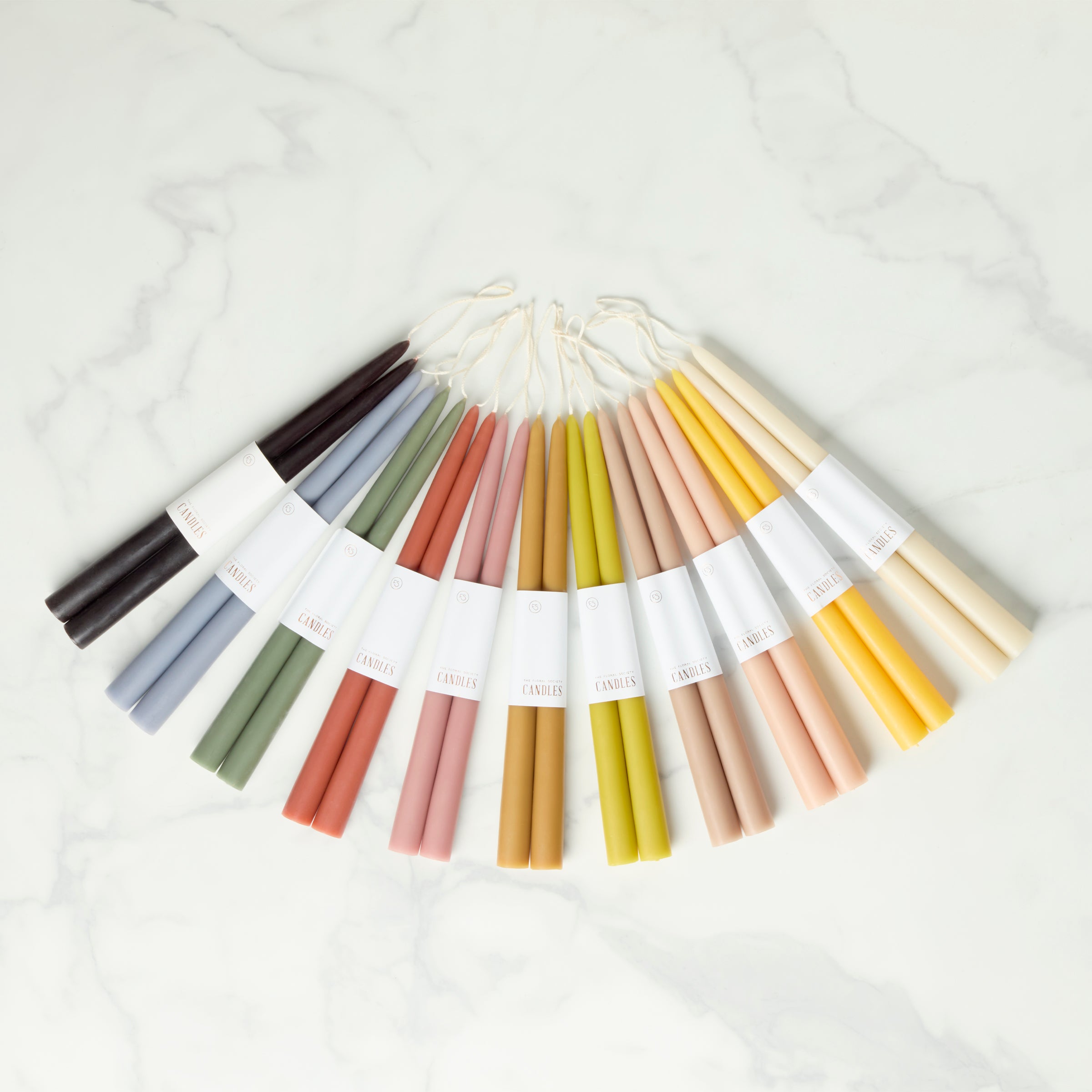 Hand-Dipped 12" Taper Candles - Petal Pair for Home Decor