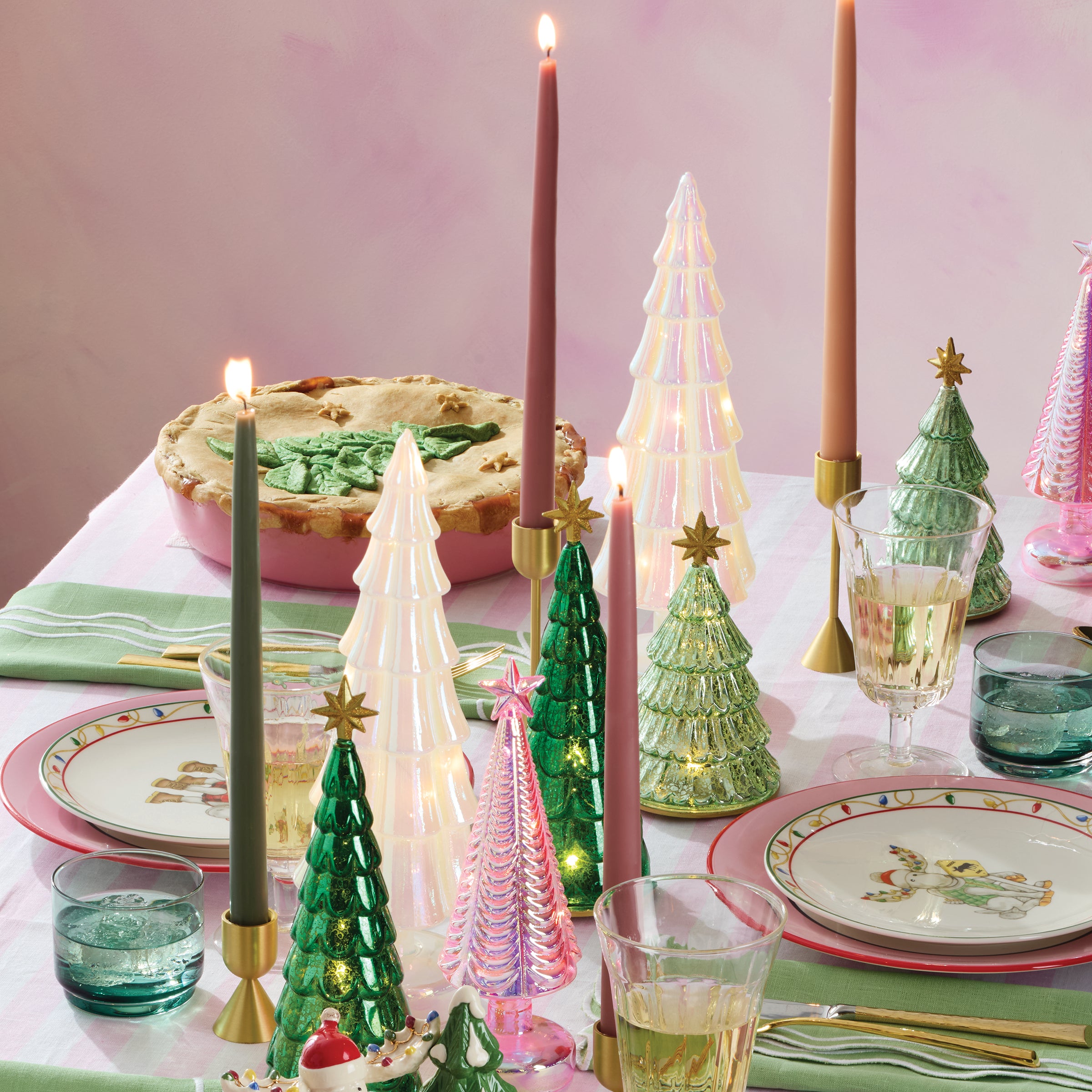 Hand-Dipped 12" Taper Candles - Petal Pair for Home Decor