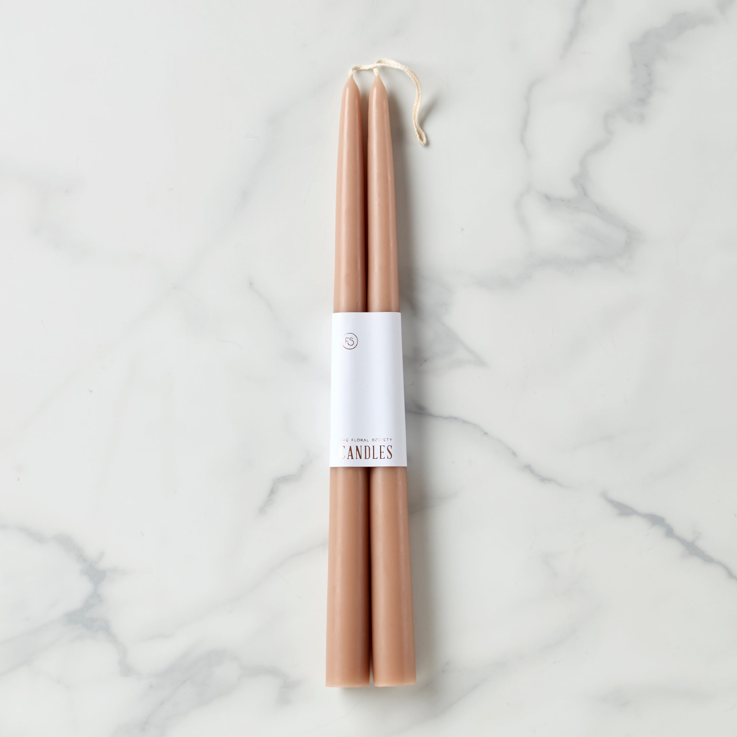 Hand-Dipped Greige Taper Candles - 12" Pair for Home Decor