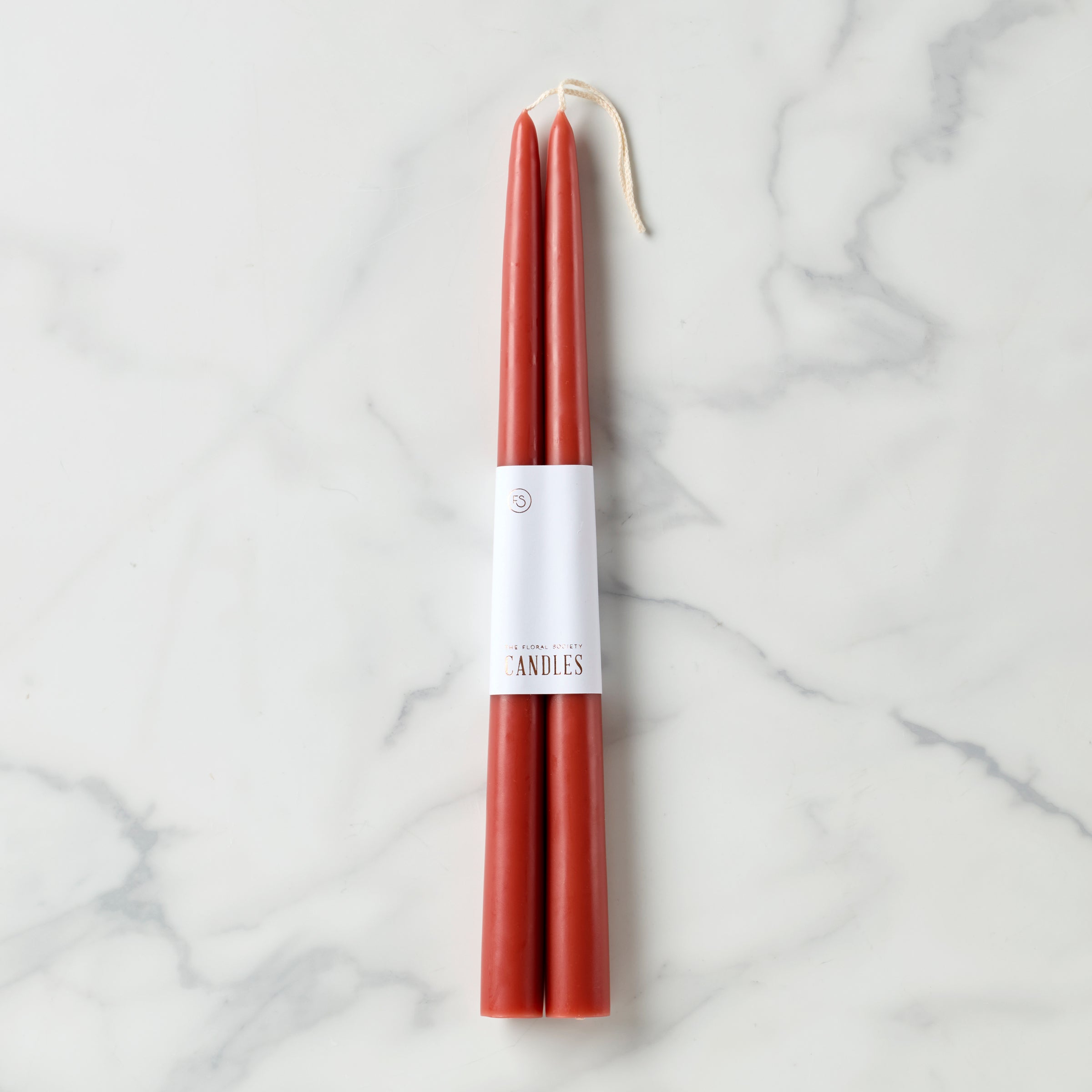 Hand-Dipped Clay Taper Candles - 12" Pair for Home Decor
